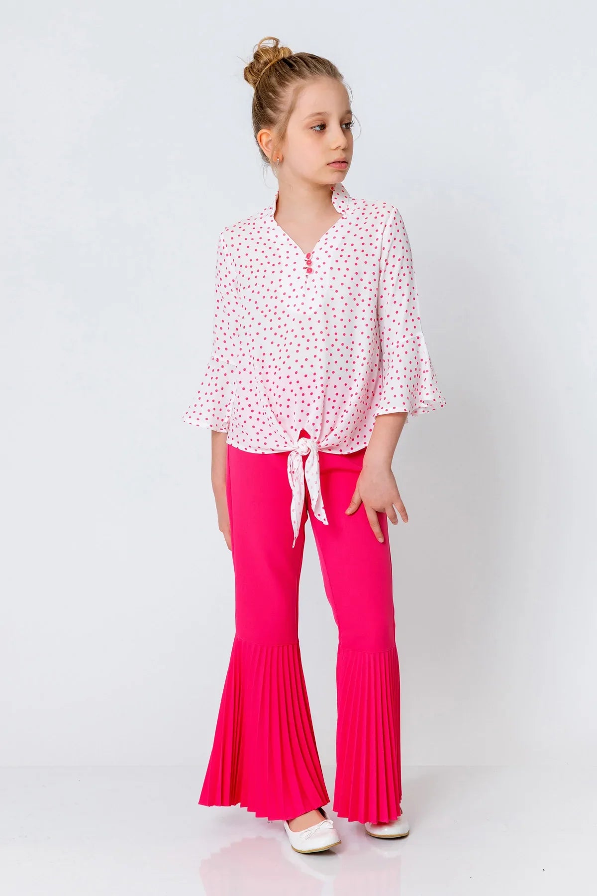 InCity Kids Girls Solid Flare Pleated Pants InCity Boys & Girls