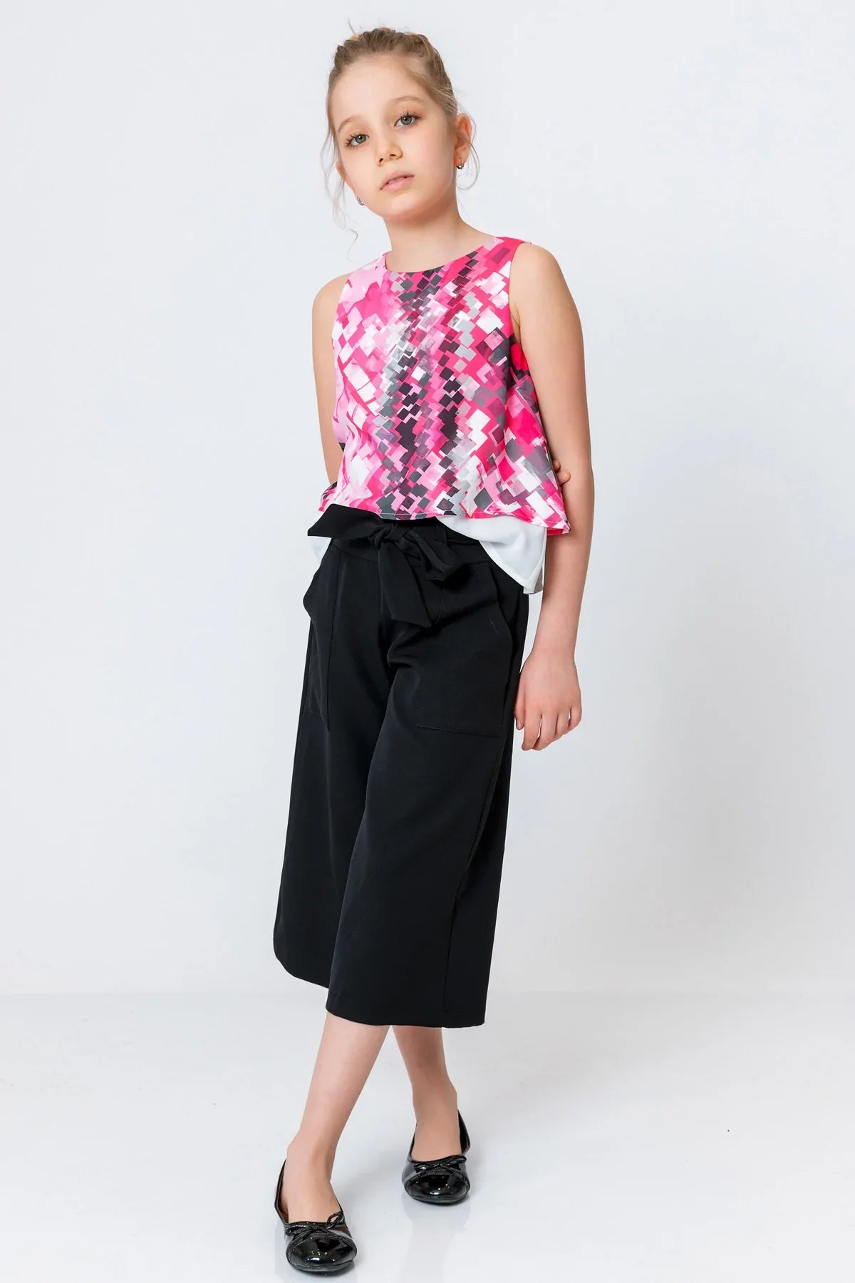 InCity Kids Girls Sleeveless Back Zipper Printed Dress Blouse InCity Boys & Girls