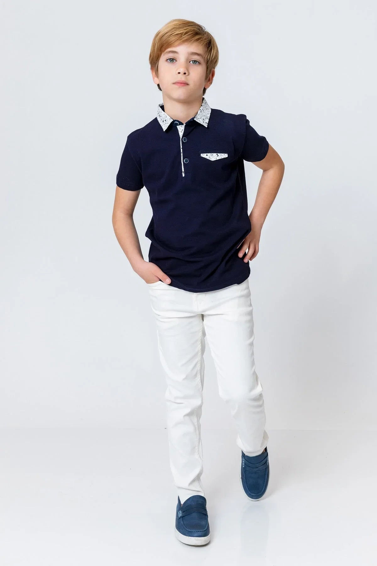 InCity Kids Boys Button Short Sleeve Collared Polo Shirt InCity Boys & Girls