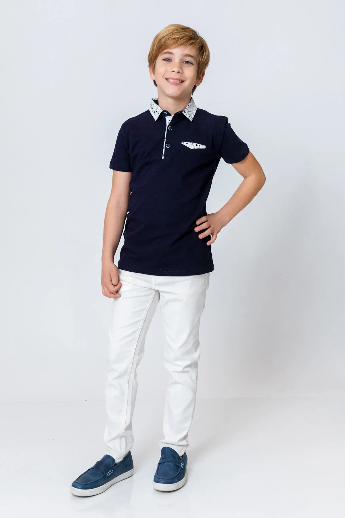 InCity Kids Boys Button Short Sleeve Collared Polo Shirt InCity Boys & Girls