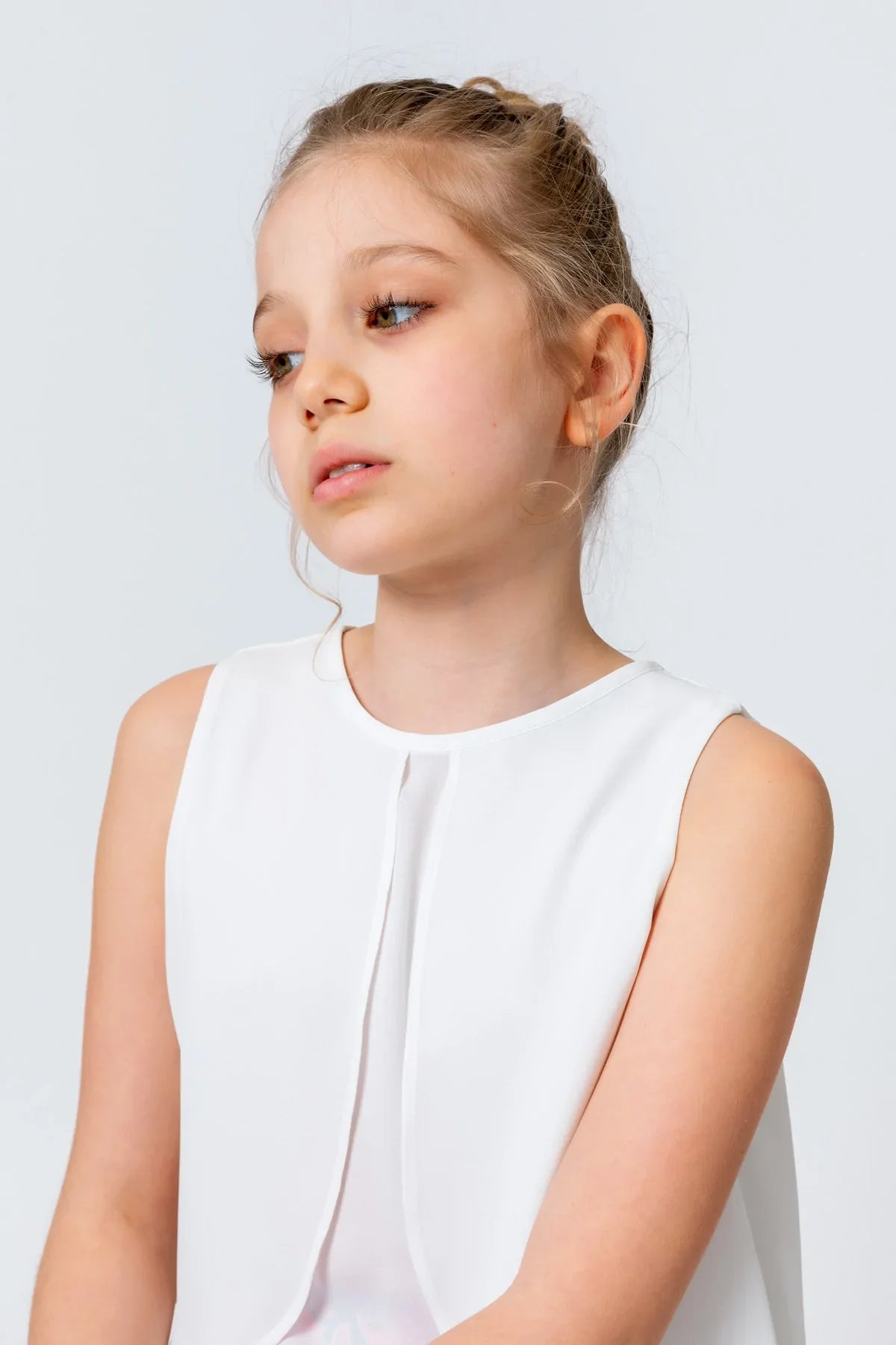 InCity Kids Girls Layered Scoop Neck Sleeveless Dress Blouse InCity Boys & Girls