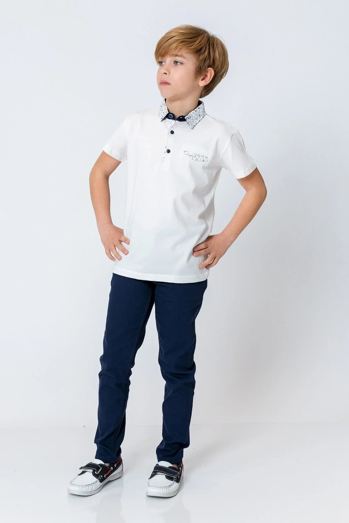 InCity Kids Boys Button Short Sleeve Collared Polo Shirt InCity Boys & Girls