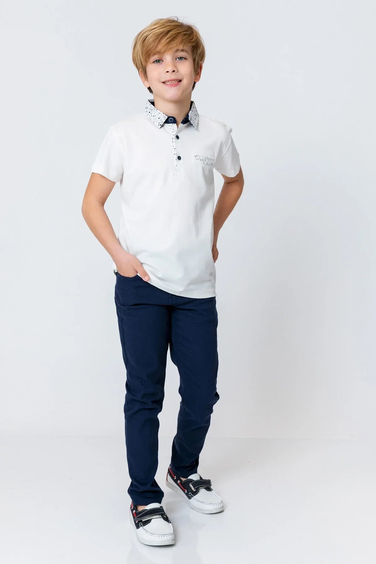 InCity Kids Boys Button Short Sleeve Collared Polo Shirt InCity Boys & Girls