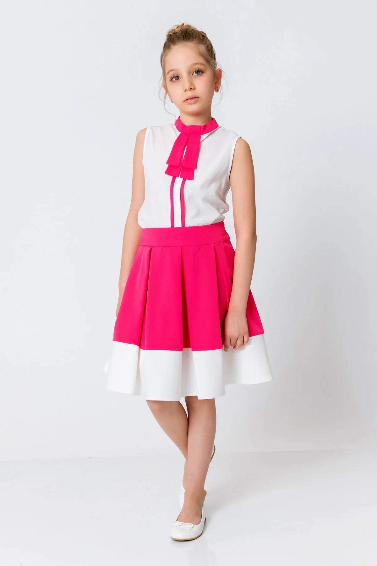 InCity Kids Girls Round Neck Striped Sleeveless Dress Blouse InCity Boys & Girls