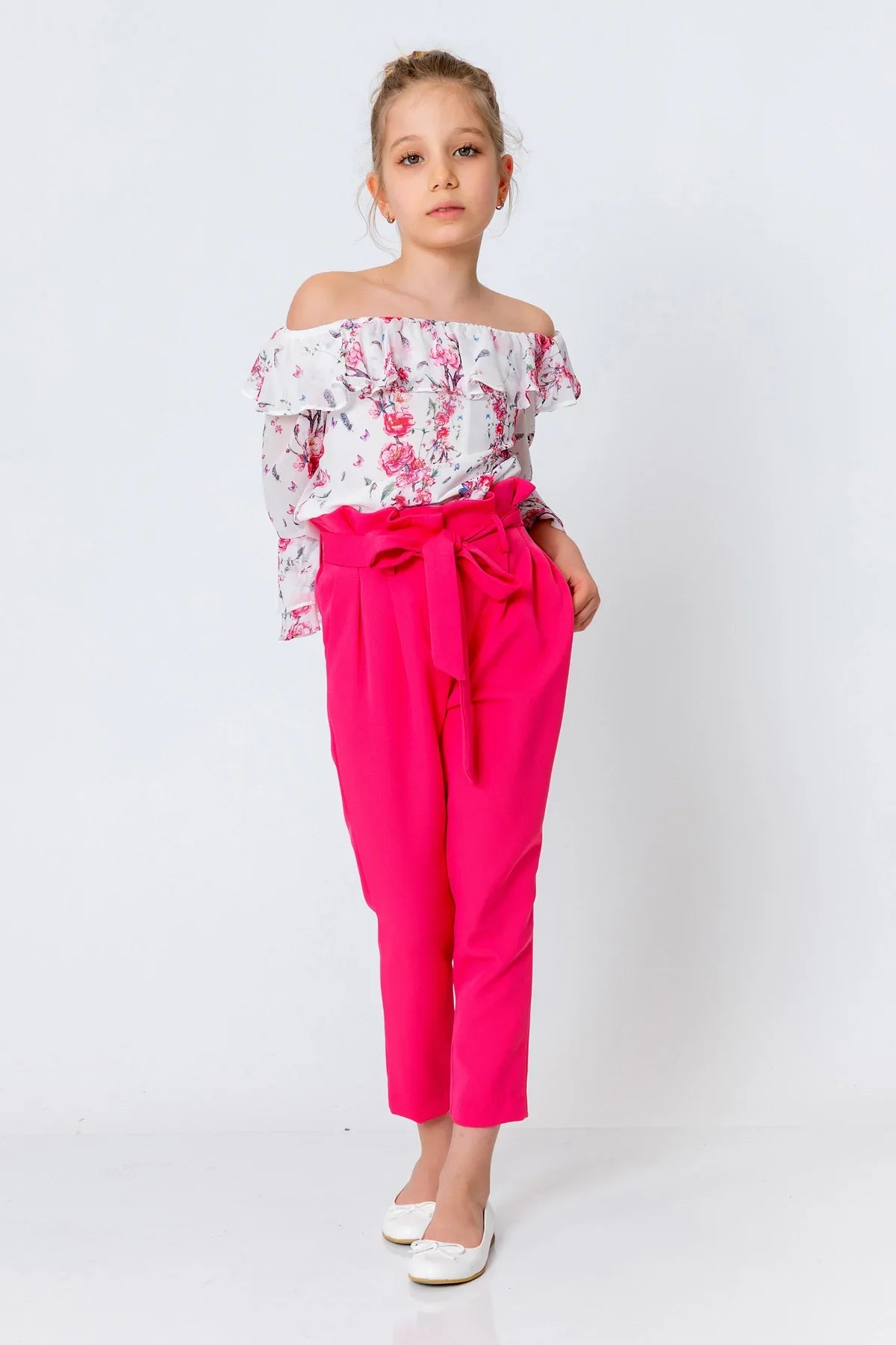 InCity Kids Girls Floral Print Ruffle Dress Blouse InCity Boys & Girls