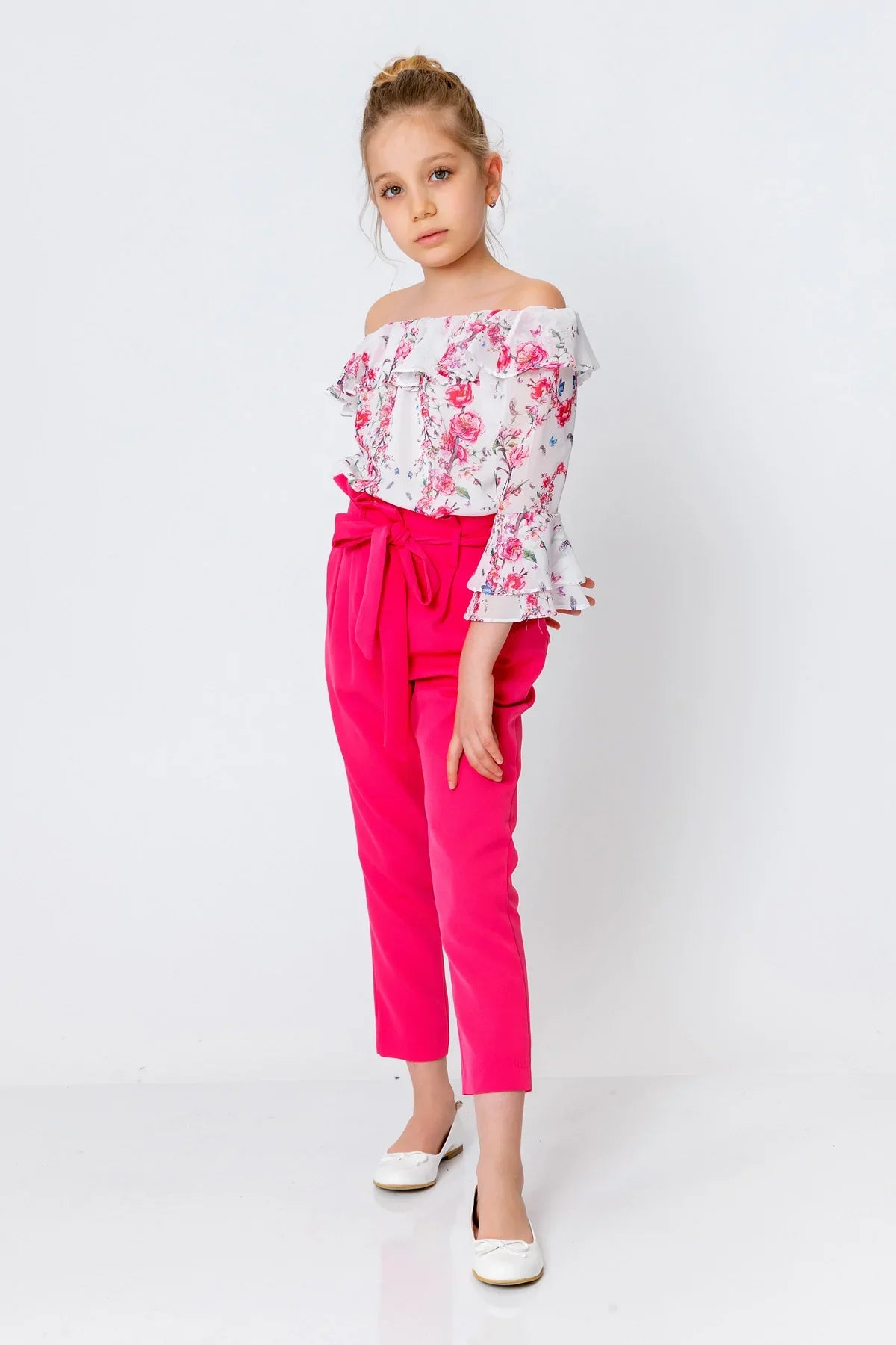 InCity Kids Girls Ribbon Belted Straight Leg Dress Pants InCity Boys & Girls