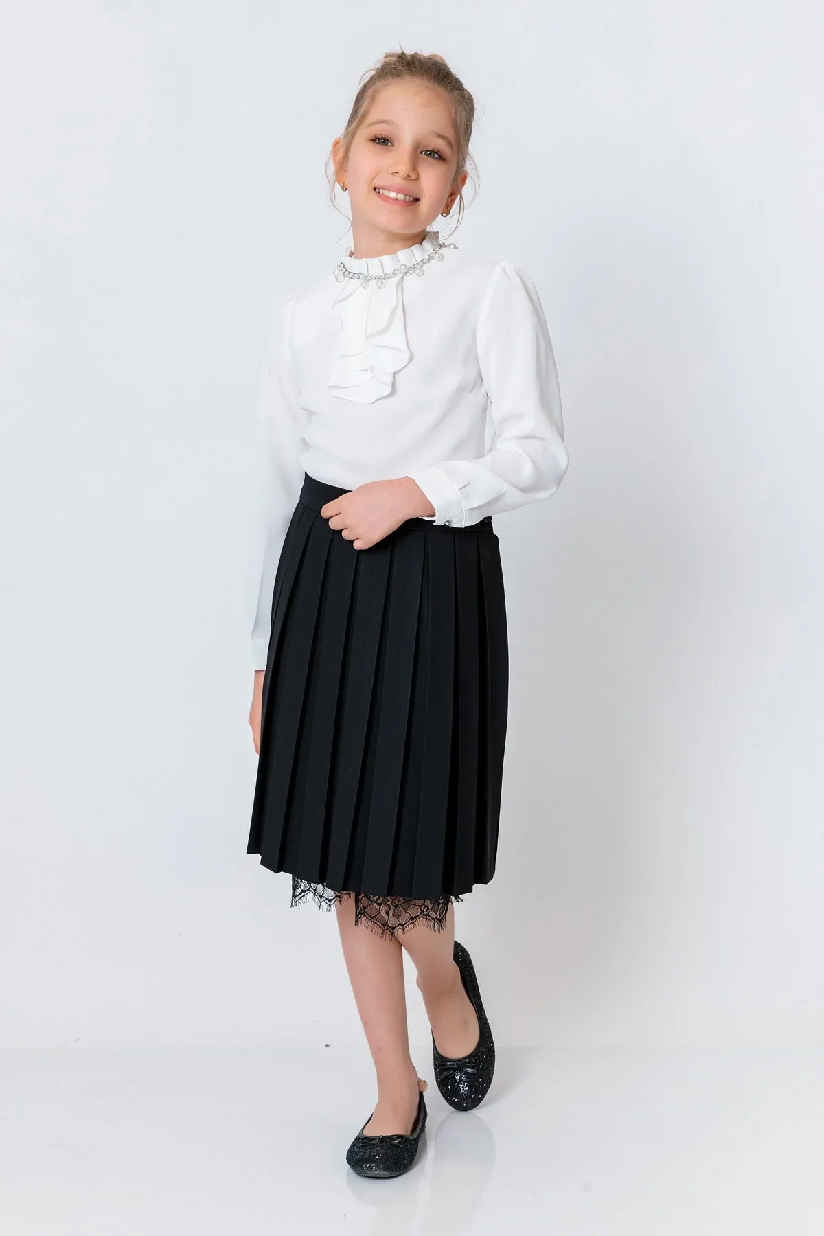 InCity Kids Girls Pleated Lace Midi Skirt InCity Boys & Girls