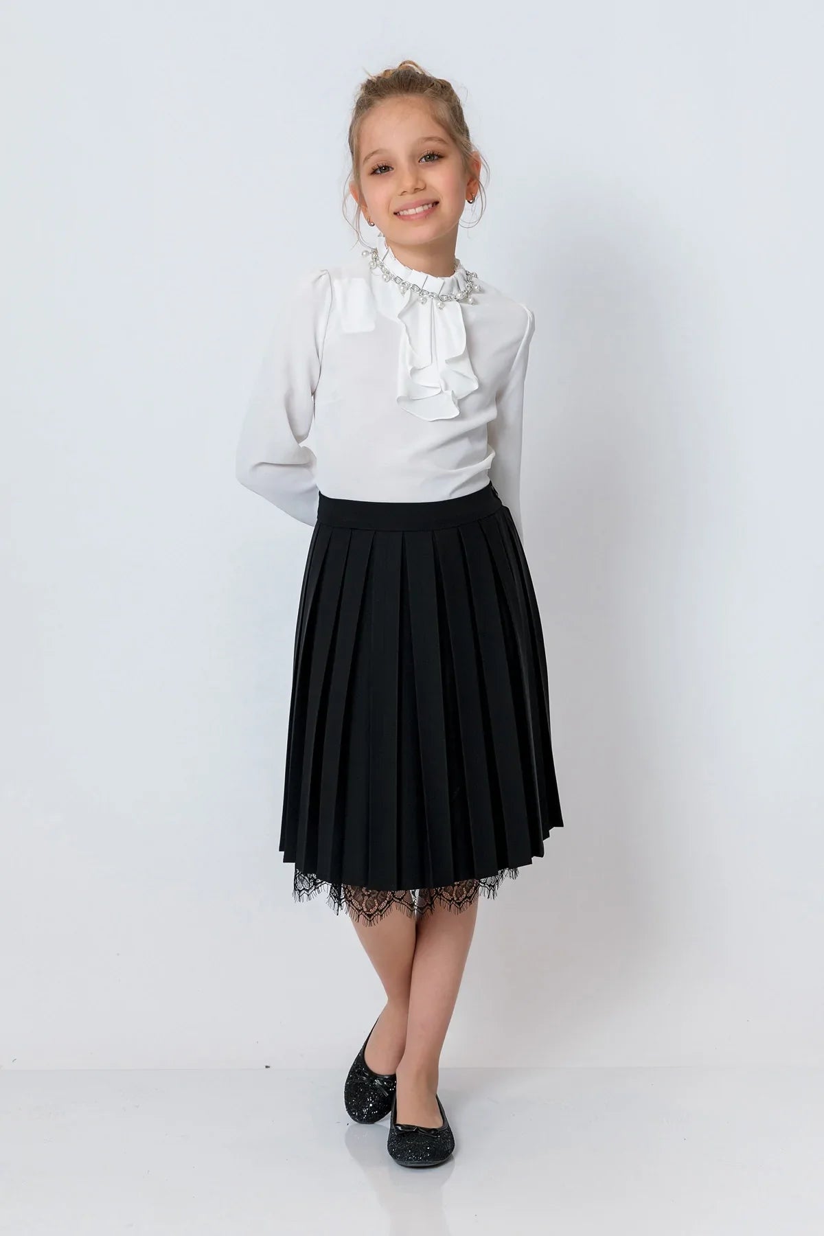 InCity Kids Girls Pleated Lace Midi Skirt InCity Boys & Girls