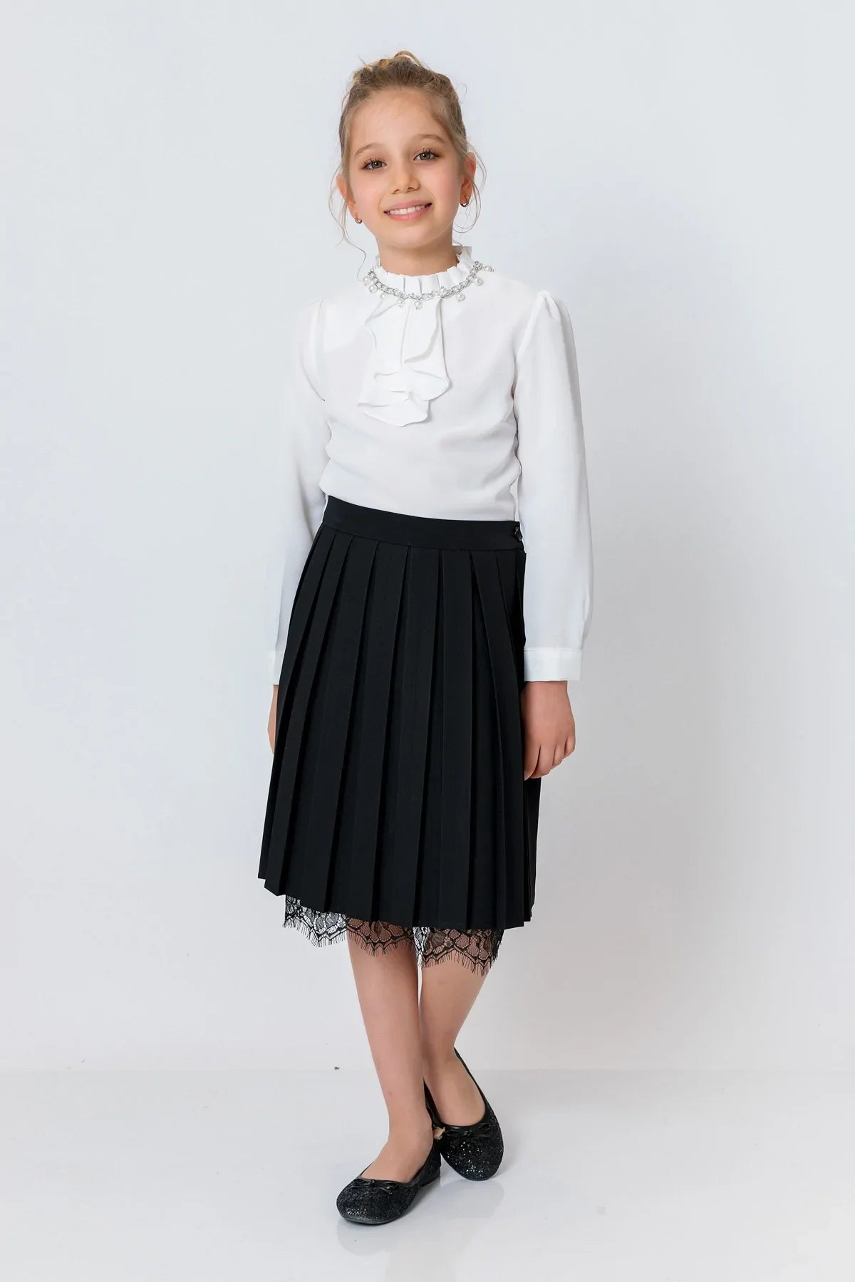 InCity Kids Girls Pleated Lace Midi Skirt InCity Boys & Girls
