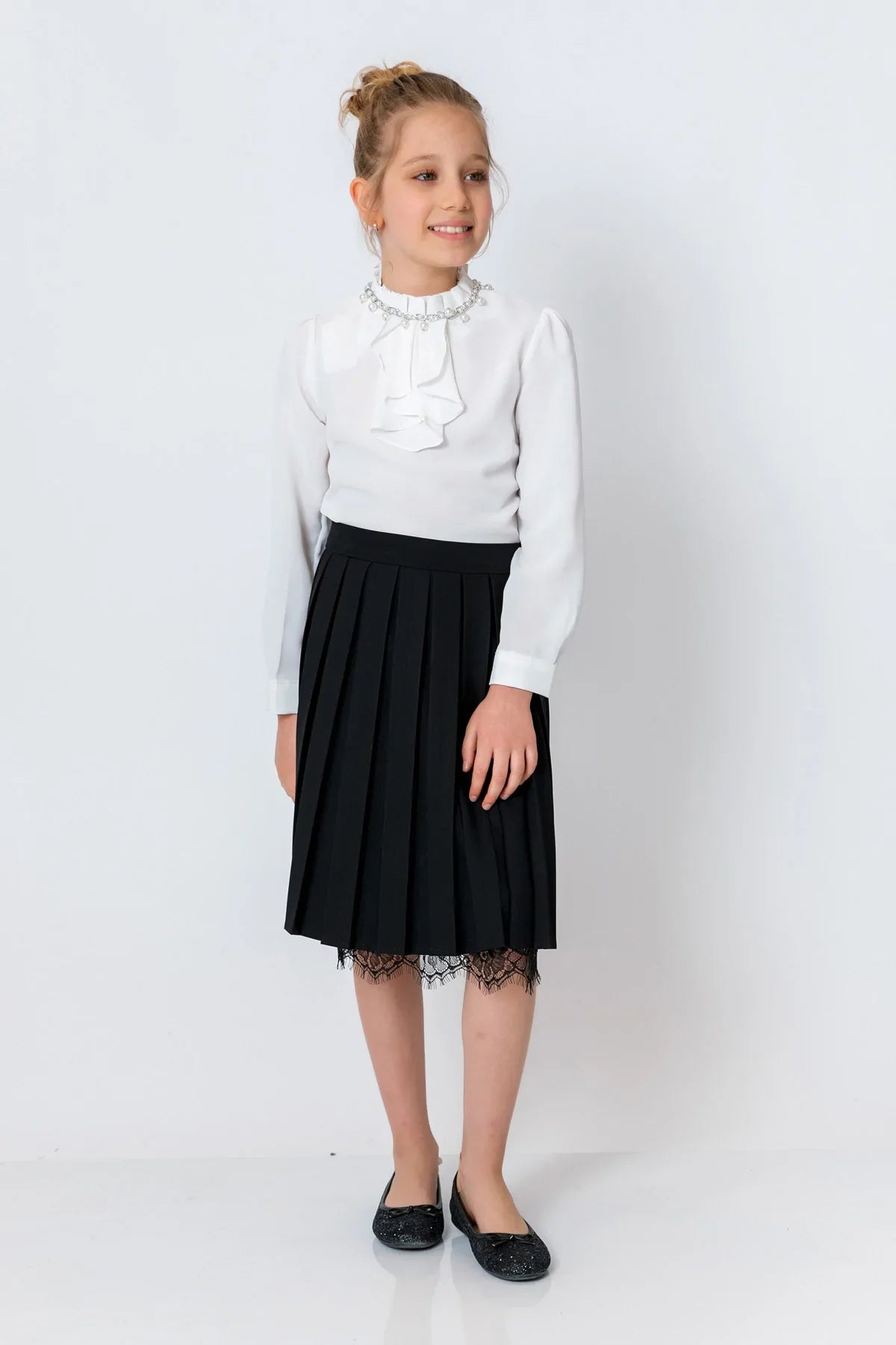 InCity Kids Girls Pleated Lace Midi Skirt InCity Boys & Girls