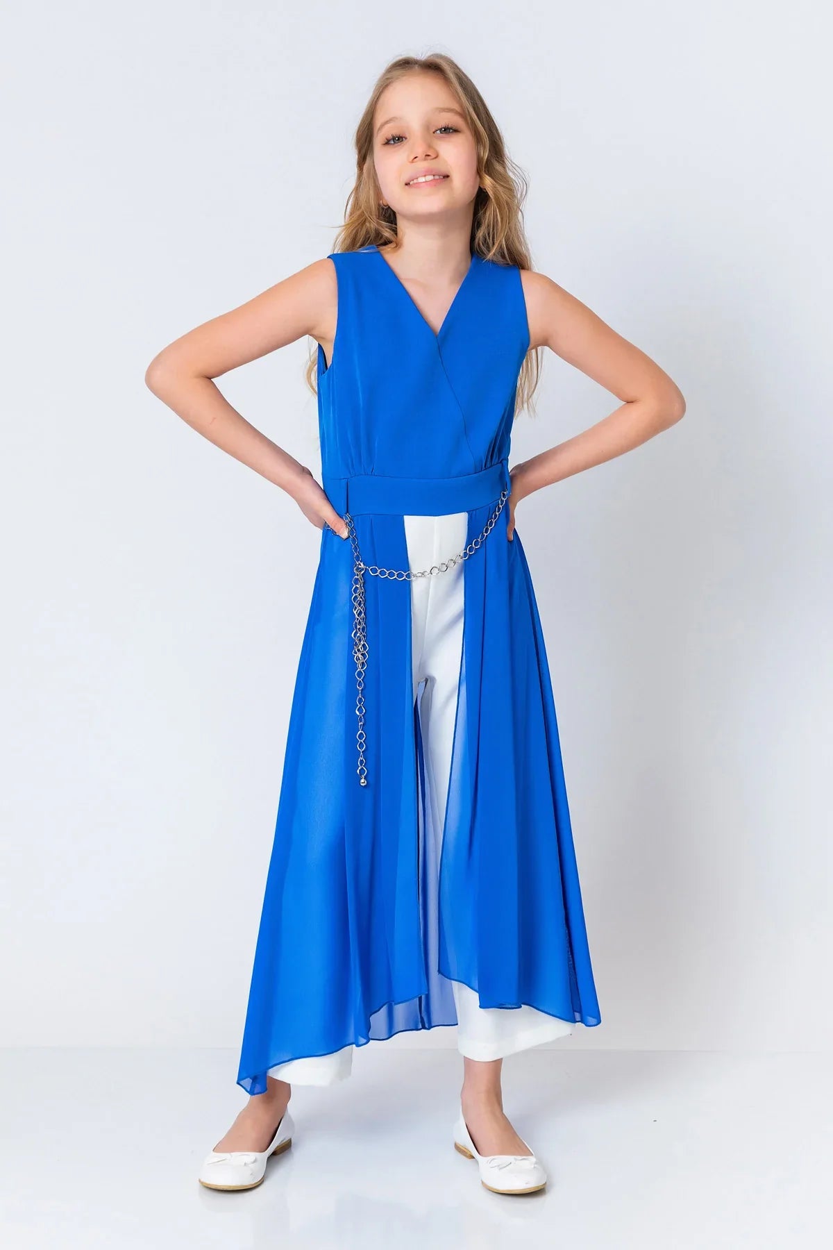 InCity Kids Girls V Neck Sleeveless Overlay Jumpsuit InCity Boys & Girls