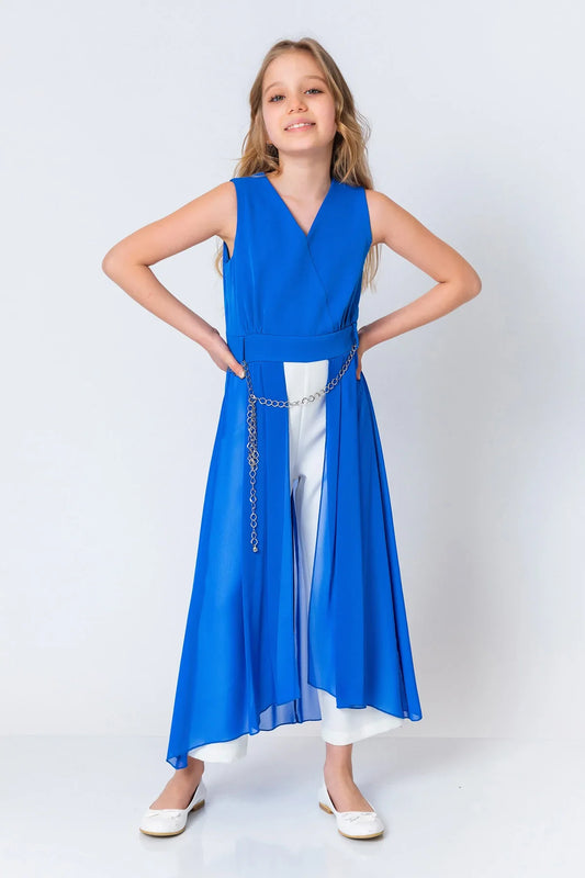 InCity Kids Girls V Neck Sleeveless Overlay Jumpsuit InCity Boys & Girls