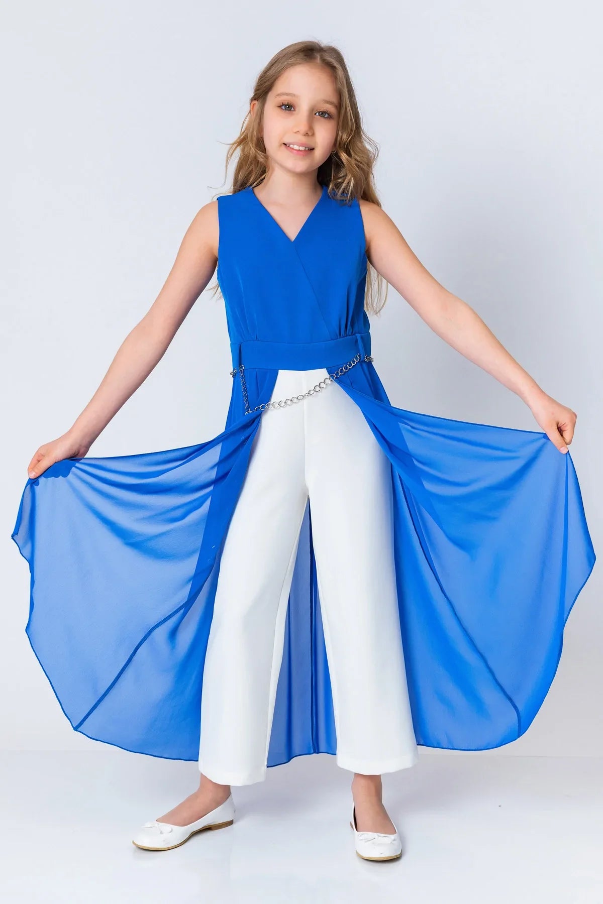 InCity Kids Girls V Neck Sleeveless Overlay Jumpsuit InCity Boys & Girls