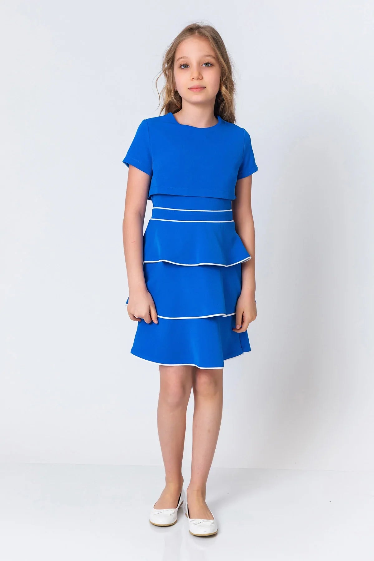 InCity Kids Girls Short Sleeve Layered Back Zipper Fashion Dress InCity Boys & Girls