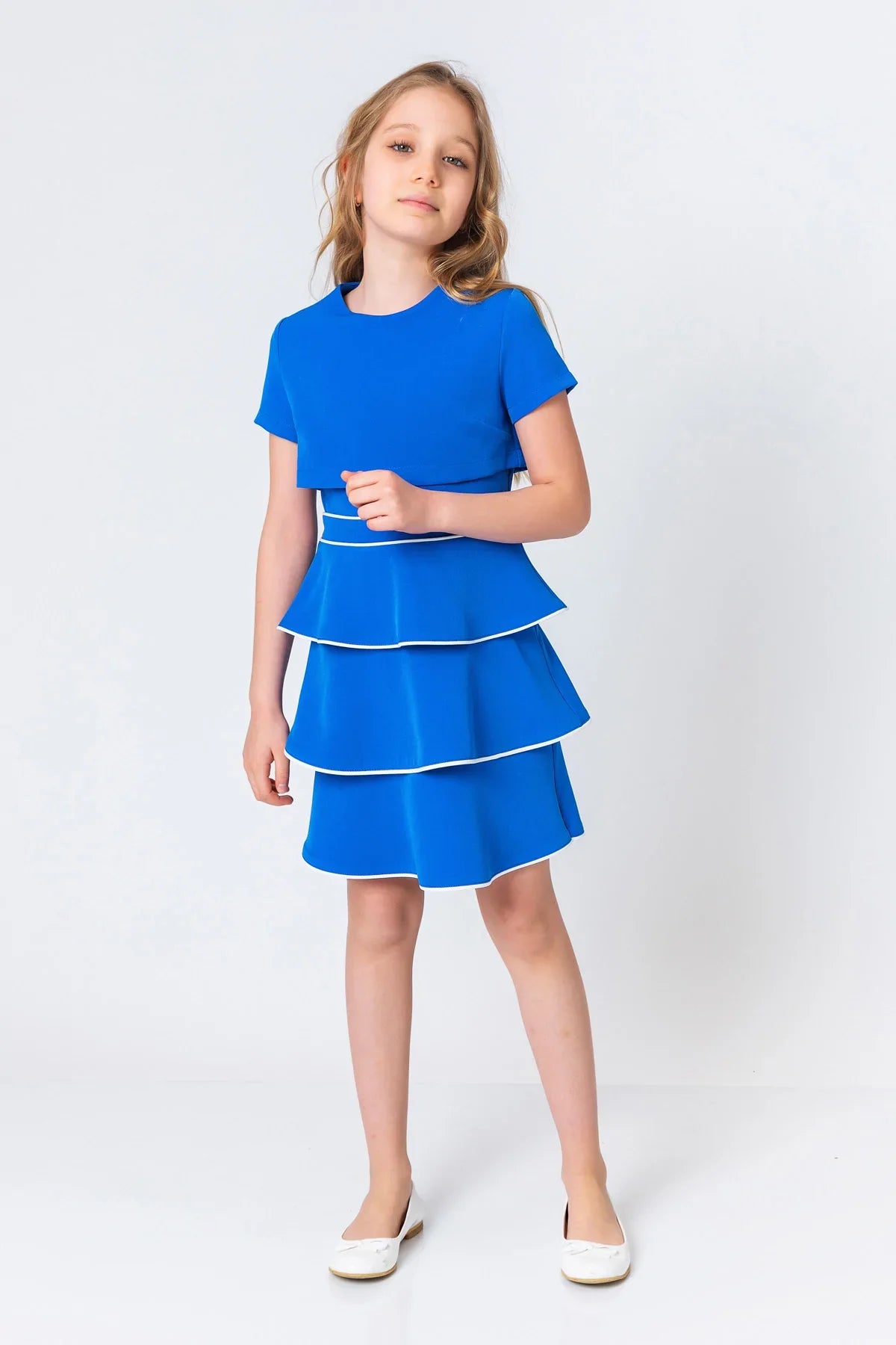 InCity Kids Girls Short Sleeve Layered Back Zipper Fashion Dress InCity Boys & Girls