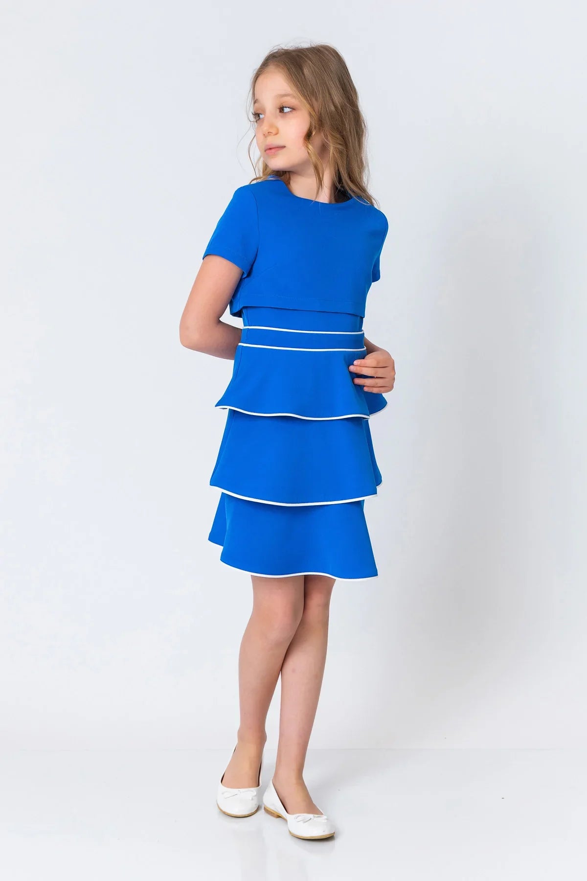 InCity Kids Girls Short Sleeve Layered Back Zipper Fashion Dress InCity Boys & Girls