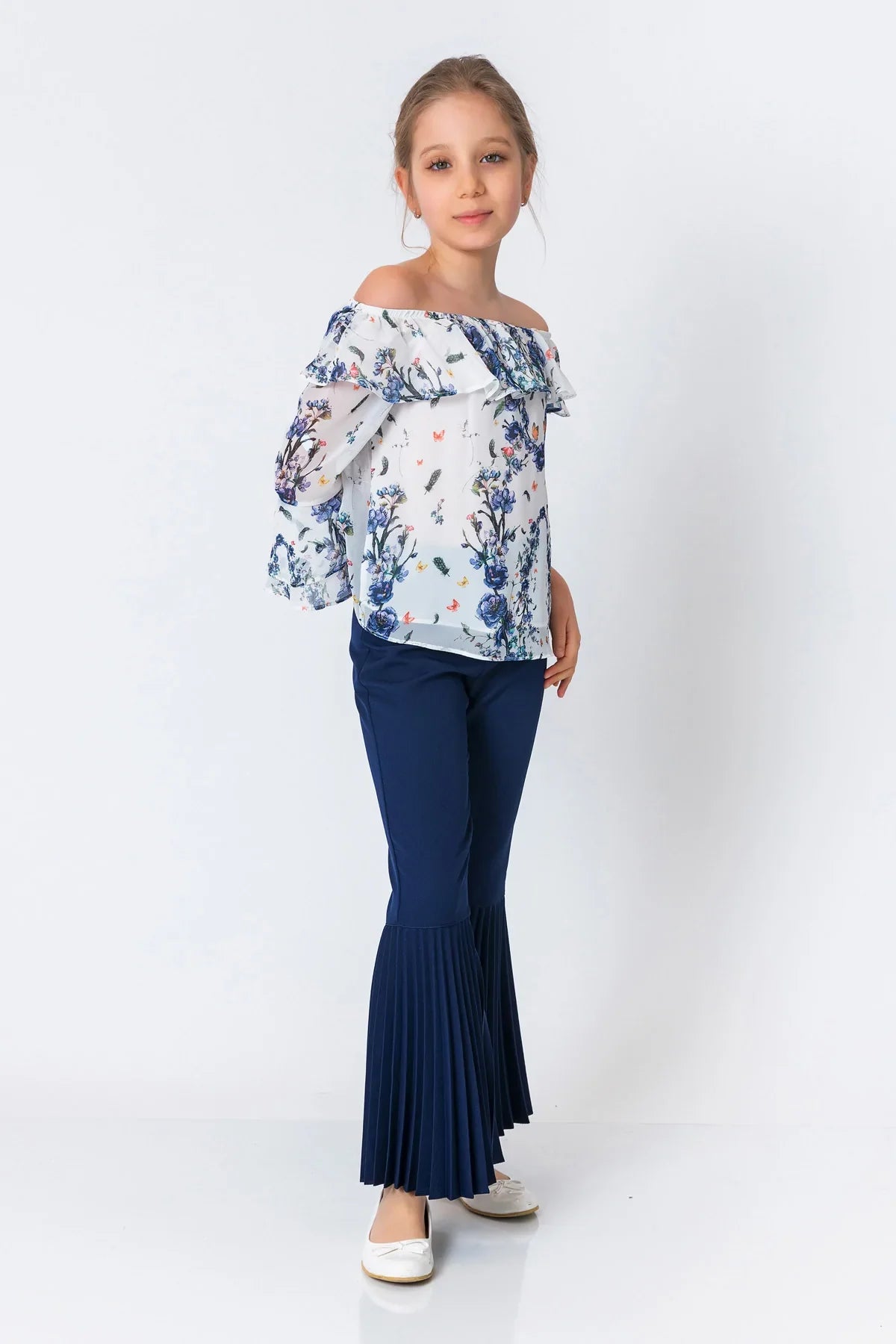 InCity Kids Girls Floral Print Ruffle Dress Blouse InCity Boys & Girls