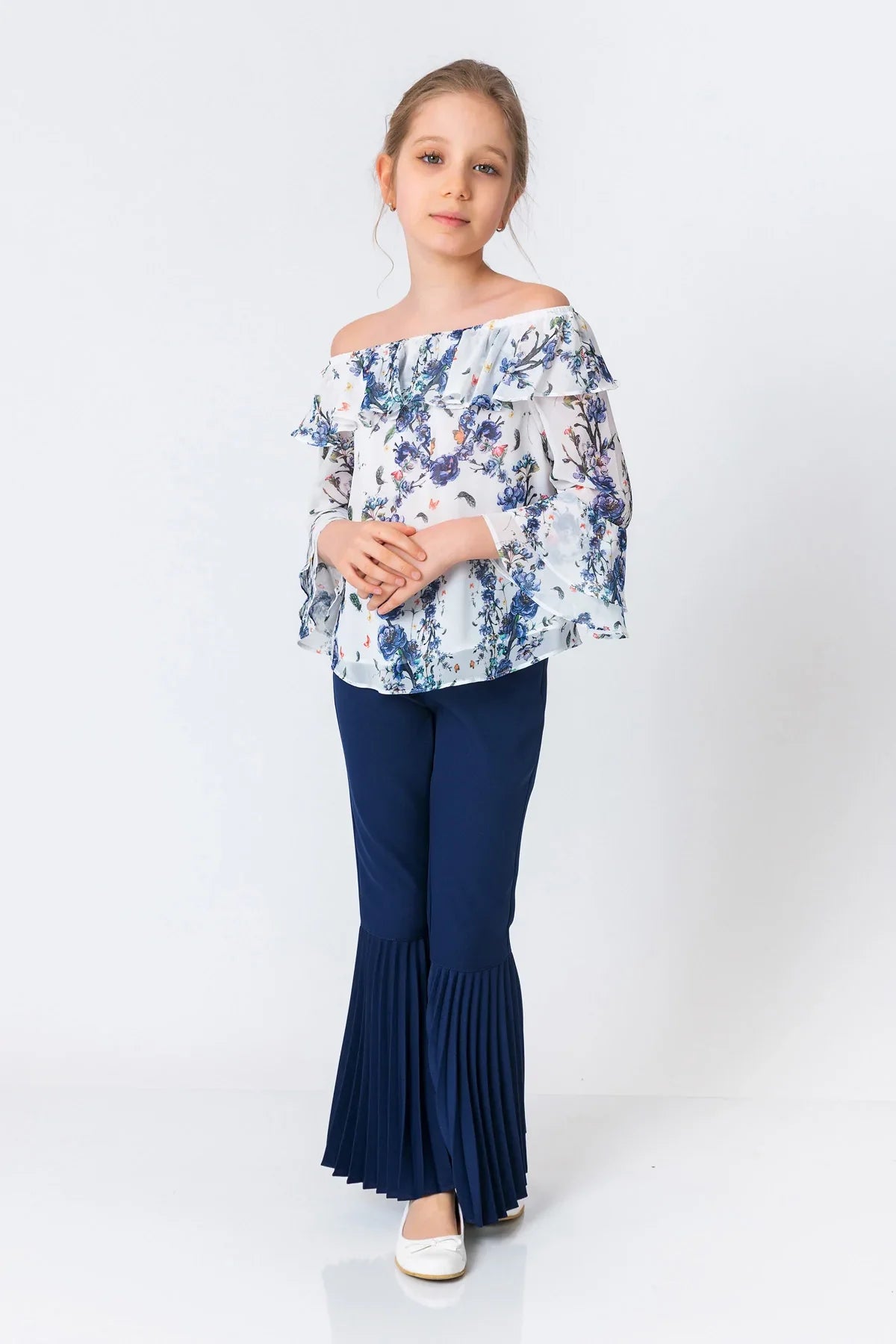 InCity Kids Girls Floral Print Ruffle Dress Blouse InCity Boys & Girls