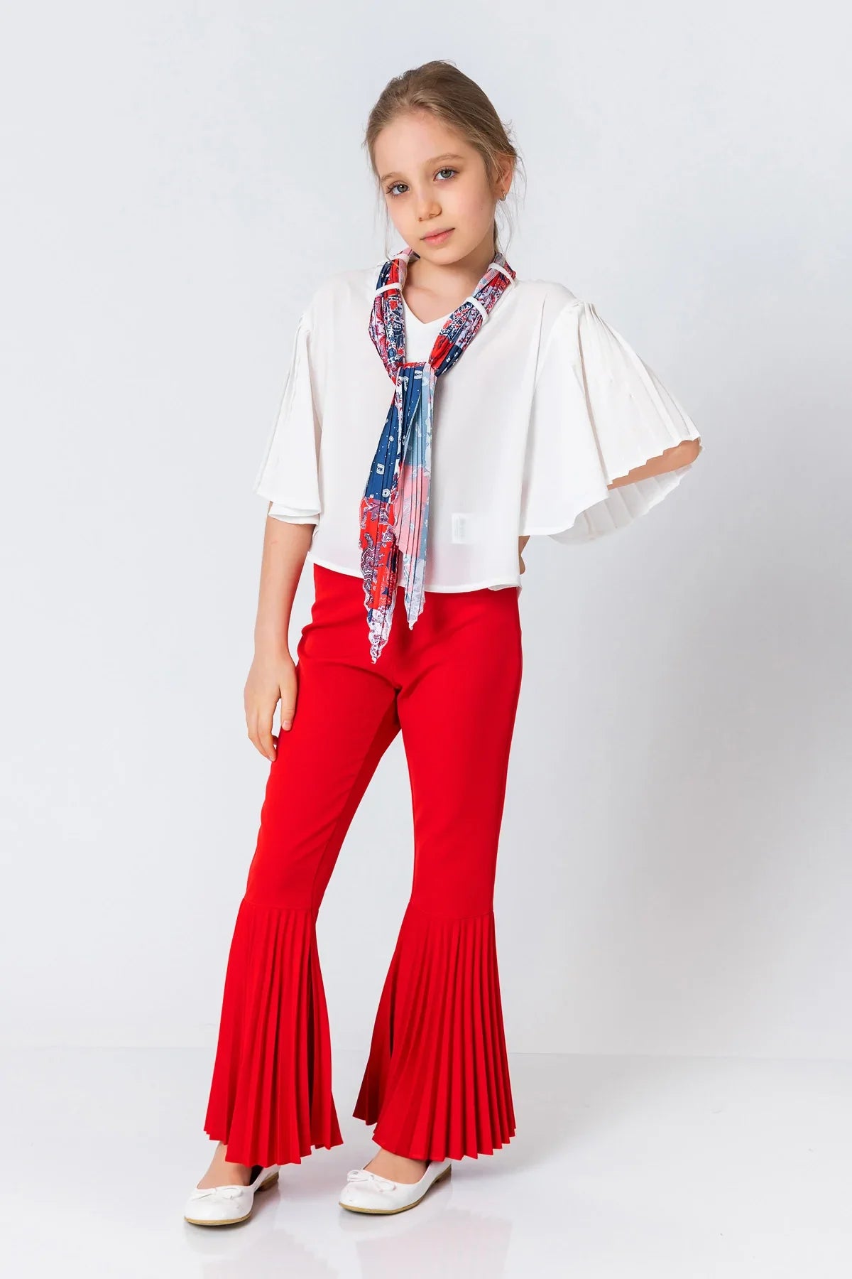 InCity Kids Girls Solid Flare Pleated Pants InCity Boys & Girls