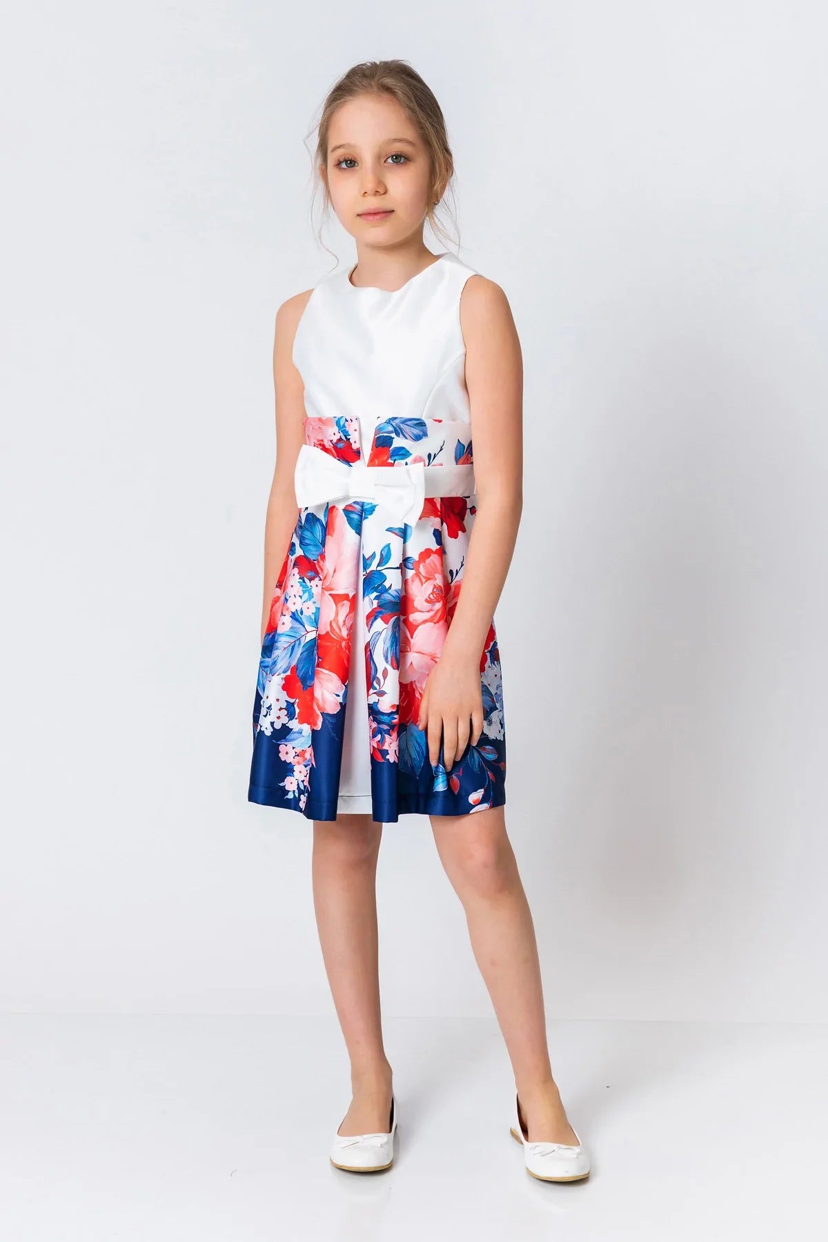 InCity Kids Girls Floral Print Ribbon Fashion Dress InCity Boys & Girls