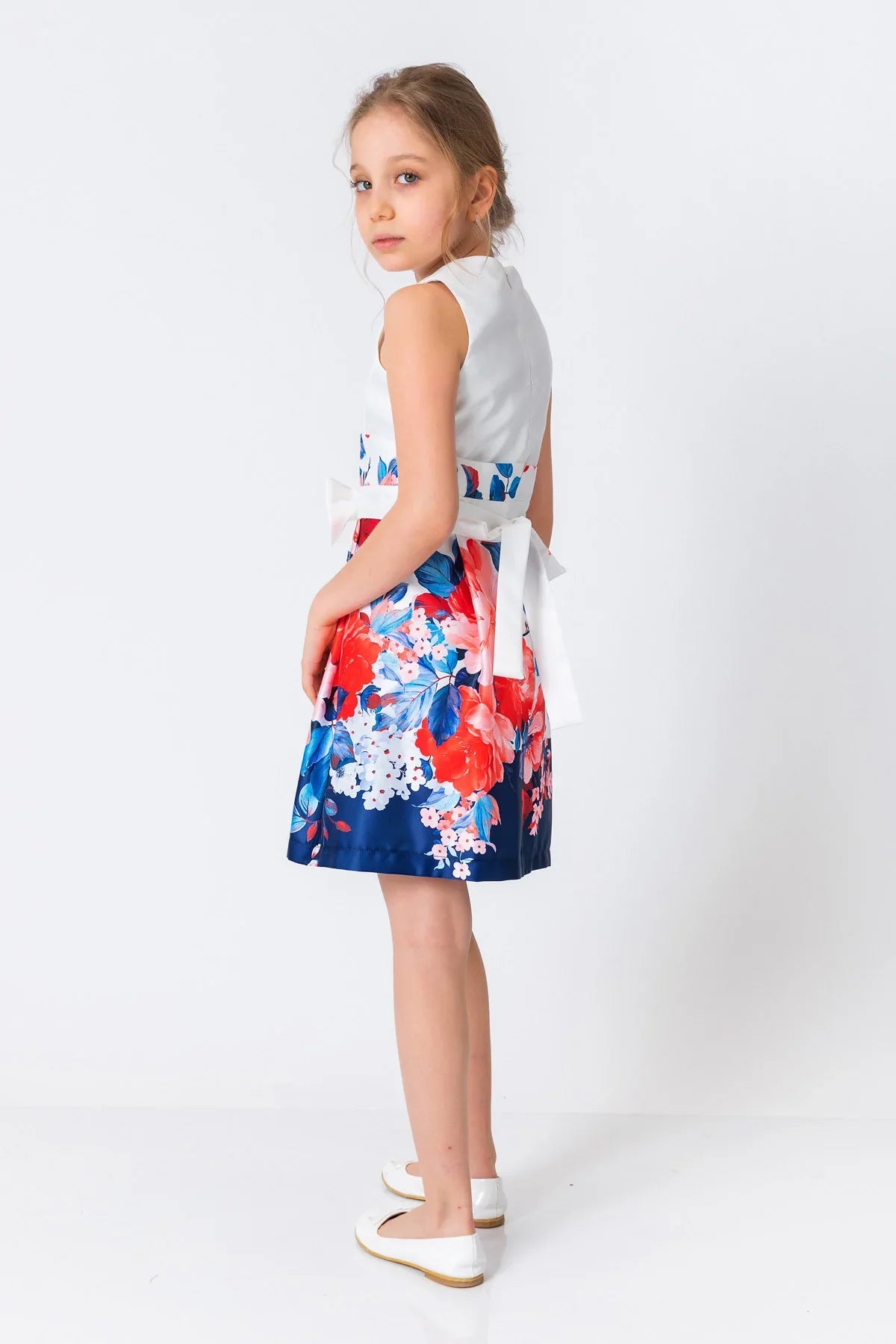 InCity Kids Girls Floral Print Ribbon Fashion Dress InCity Boys & Girls