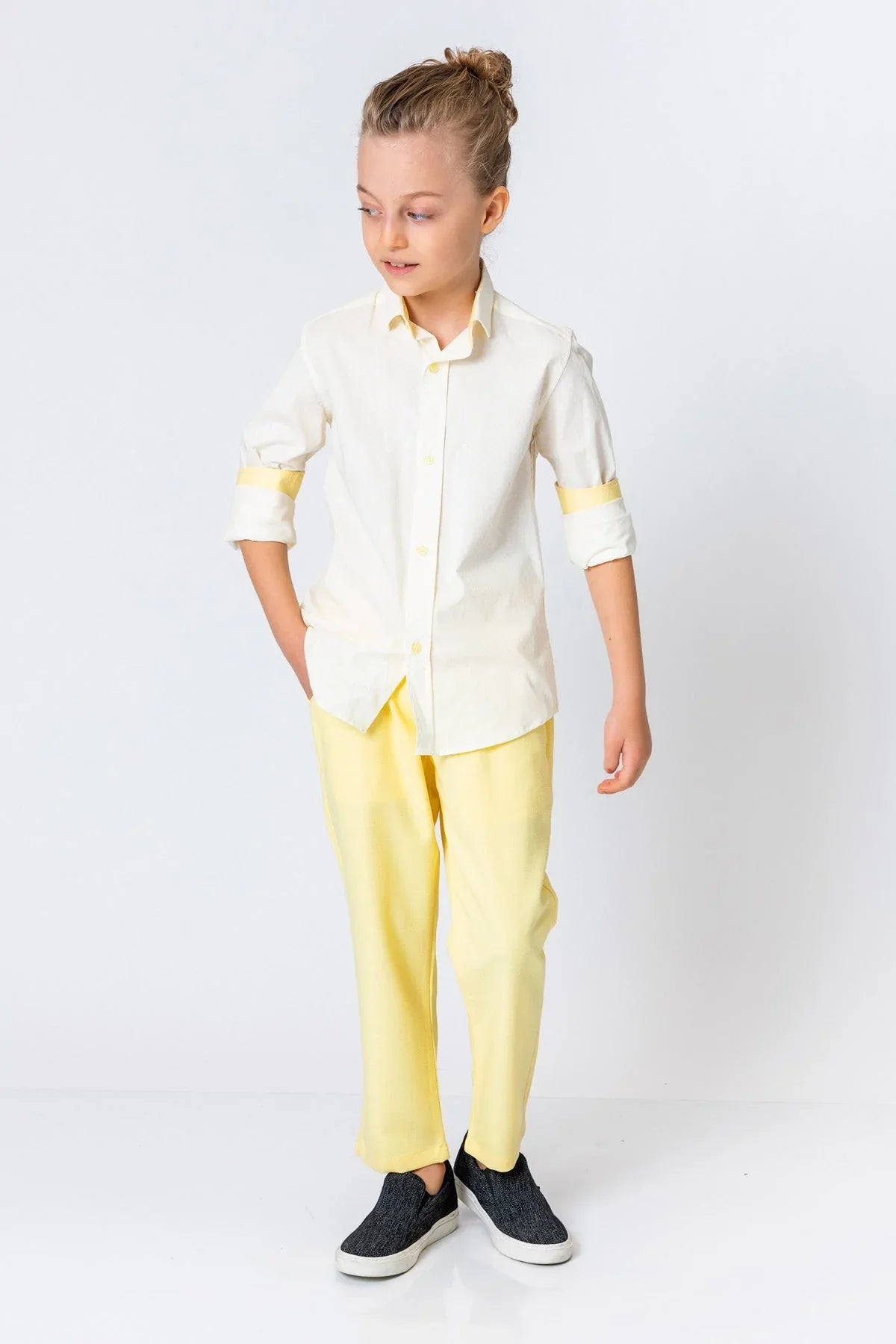 InCity Kids Boys Collared Long Sleeve Star Dress Shirt InCity Boys & Girls