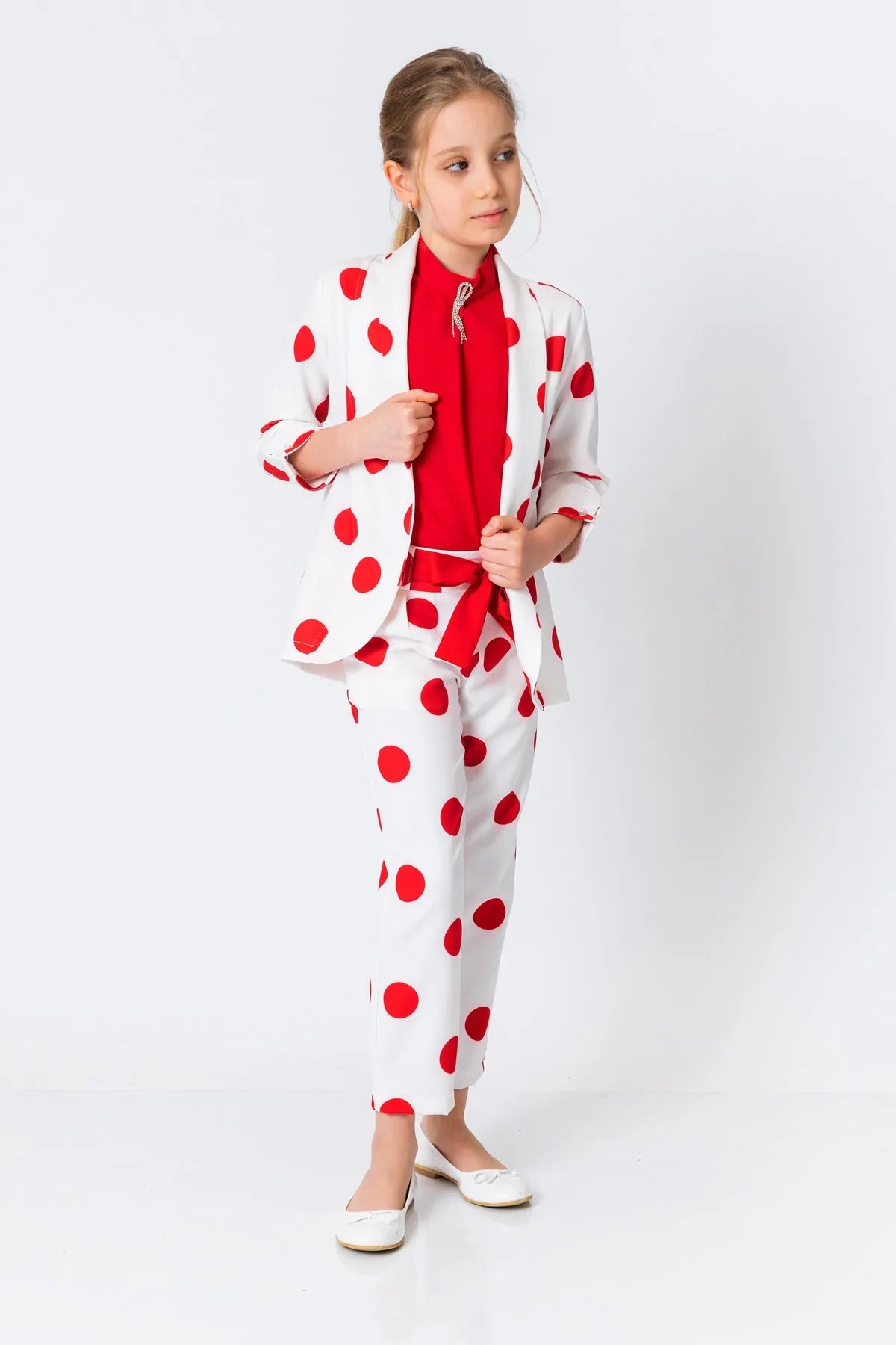 InCity Kids Girls Open Front Polka Dot Dress Fashion Cardigan InCity Boys & Girls