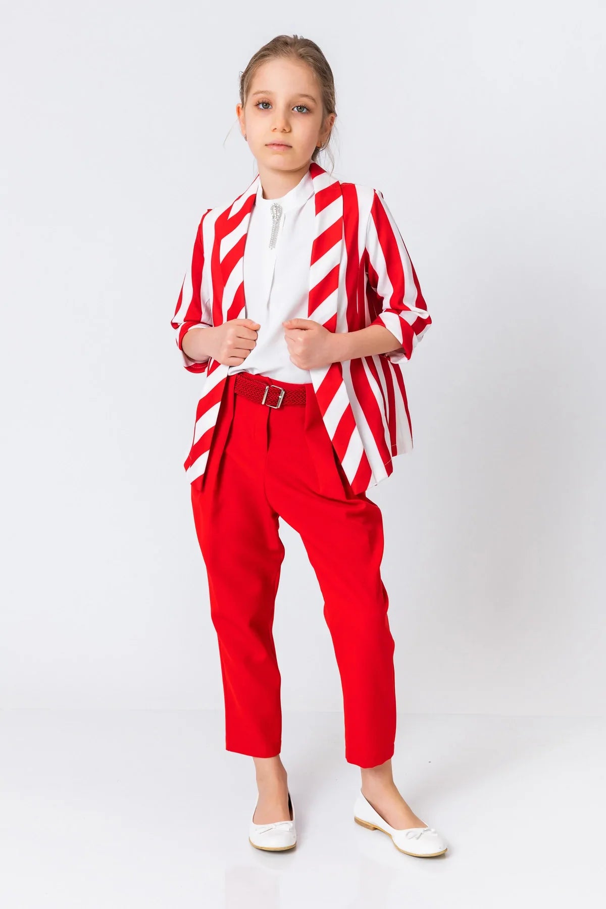 InCity Kids Girls Open Front 3/4 Sleeve Fashion Blazer InCity Boys & Girls