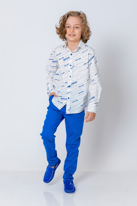 InCity Kids Boys Collared Long Sleeve Button Up Broadway Dress Shirt InCity Boys & Girls