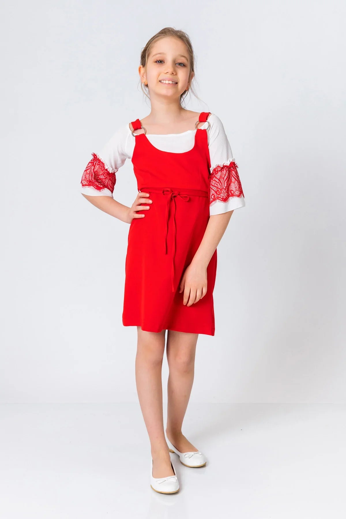 InCity Kids Girls Two Piece 3/4 Lace Sleeve Fashion Dress InCity Boys & Girls