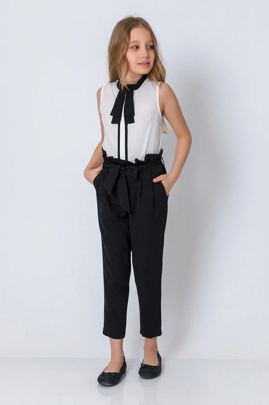 InCity Kids Girls Round Neck Striped Sleeveless Dress Blouse InCity Boys & Girls