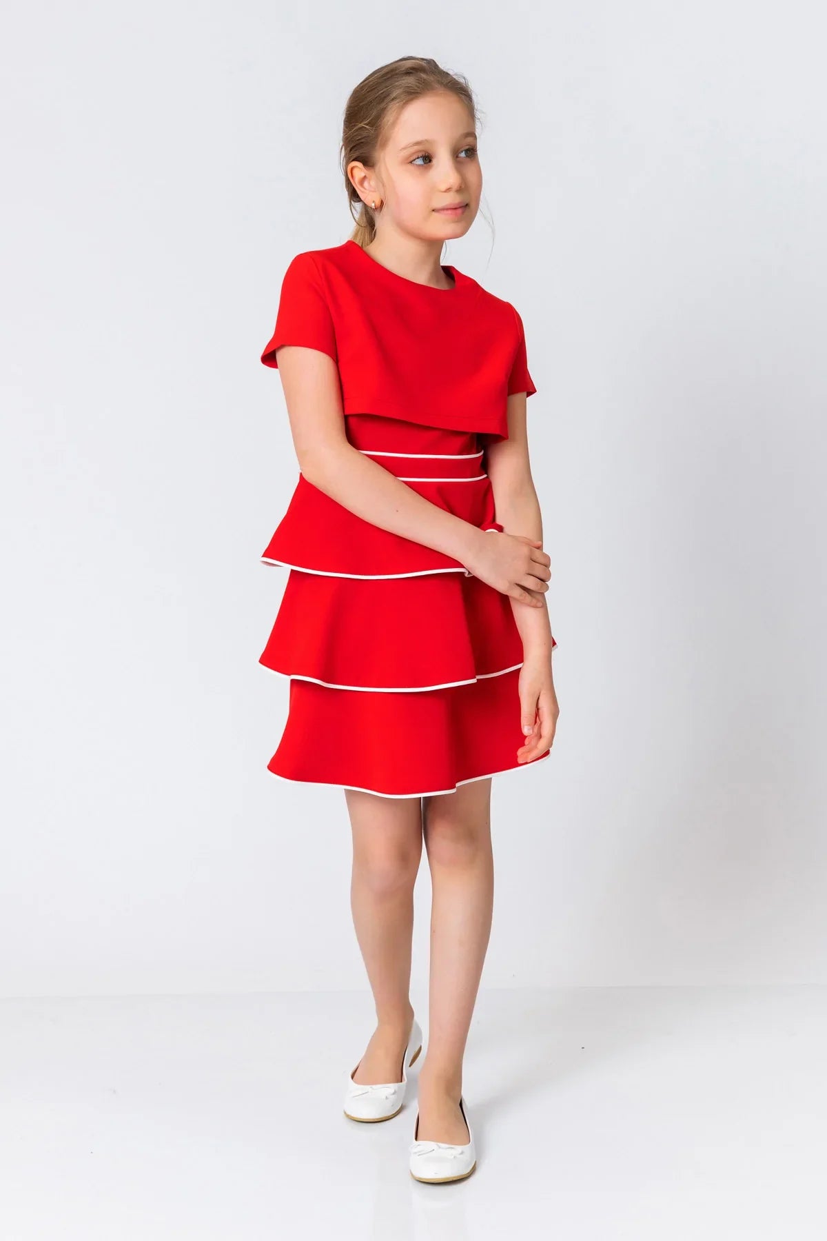 InCity Kids Girls Short Sleeve Layered Back Zipper Fashion Dress InCity Boys & Girls