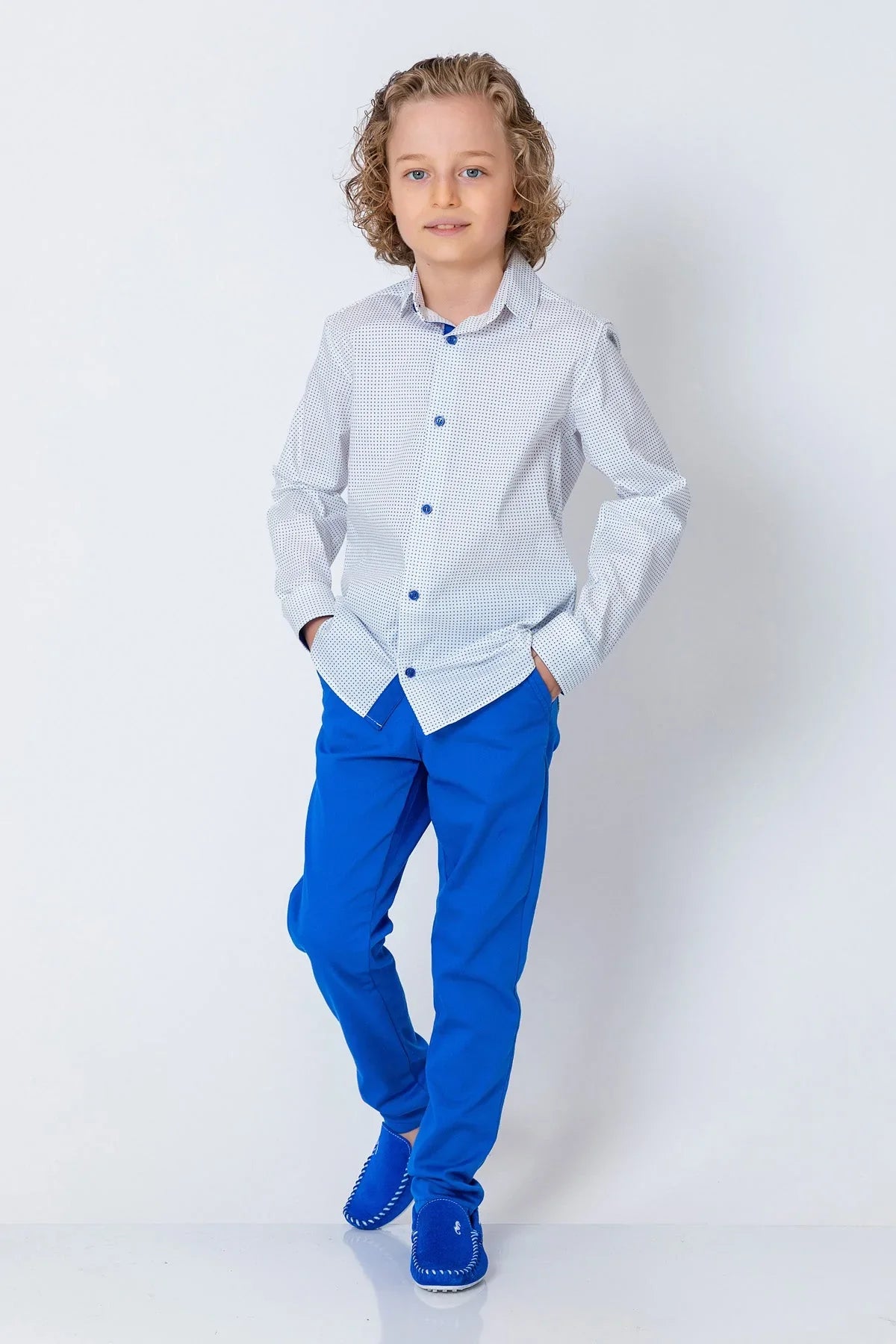 InCity Kids Boys Collared Long Sleeve Star Dress Shirt InCity Boys & Girls