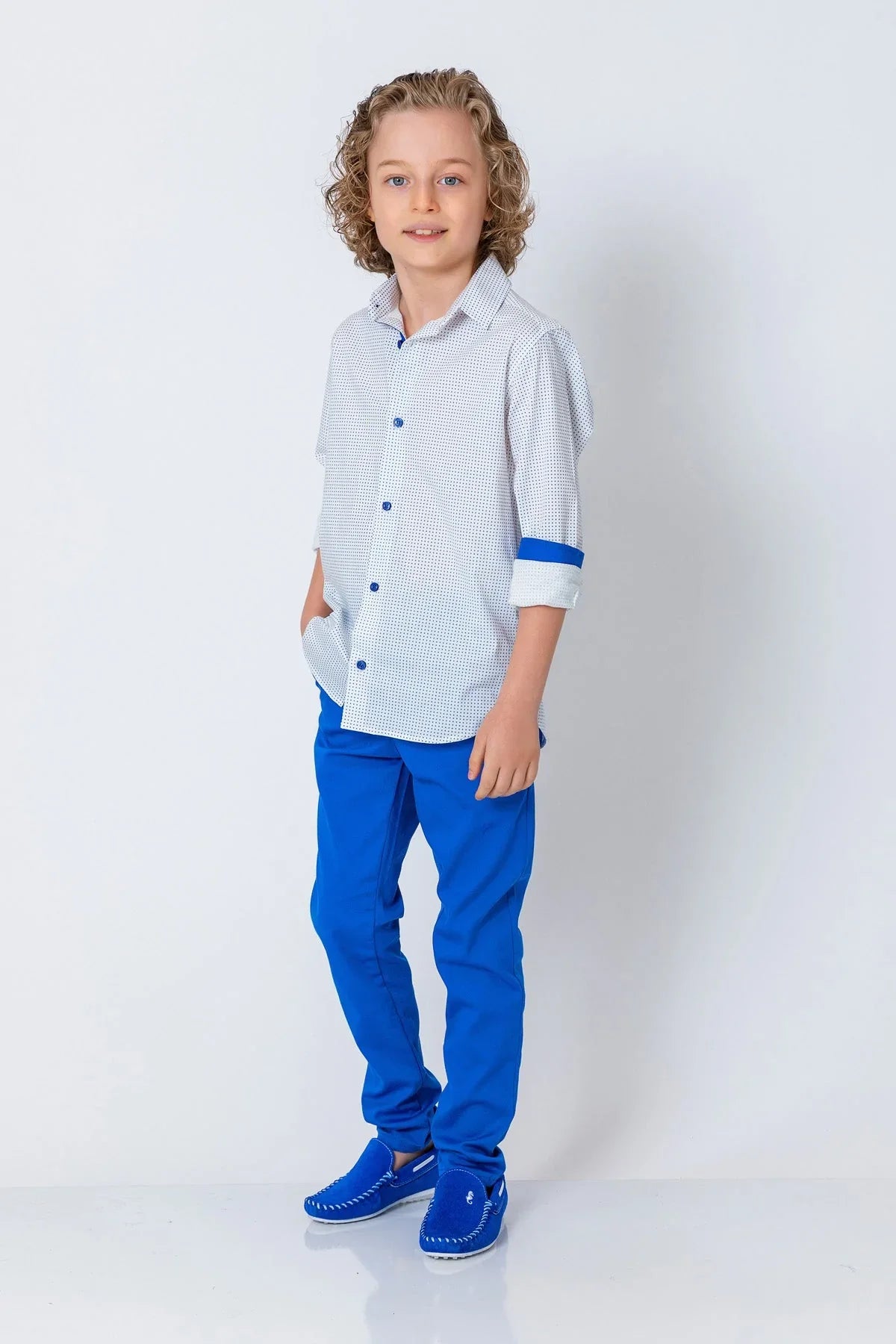 InCity Kids Boys Collared Long Sleeve Star Dress Shirt InCity Boys & Girls