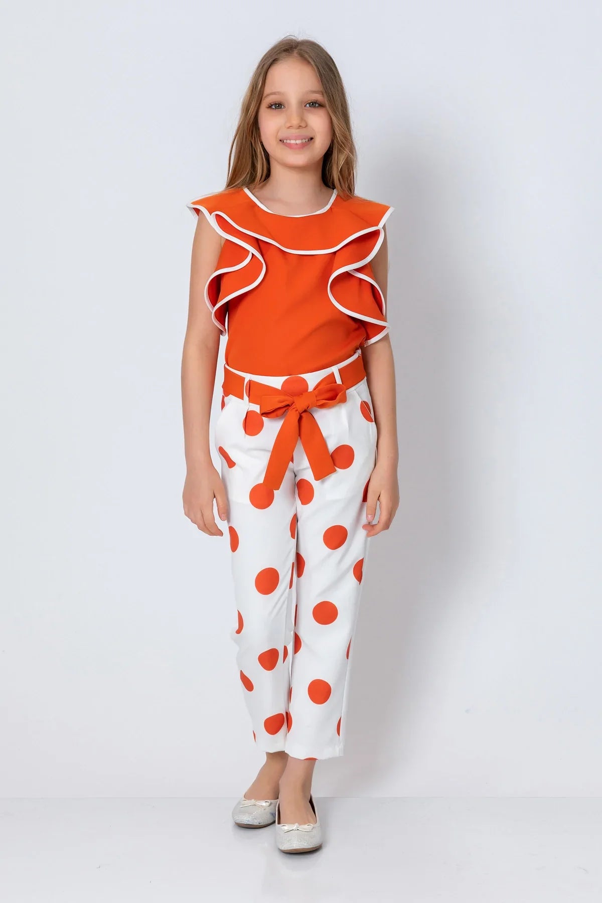 InCity Kids Girls Solid Cascade Ruffle Fashion Blouse InCity Boys & Girls