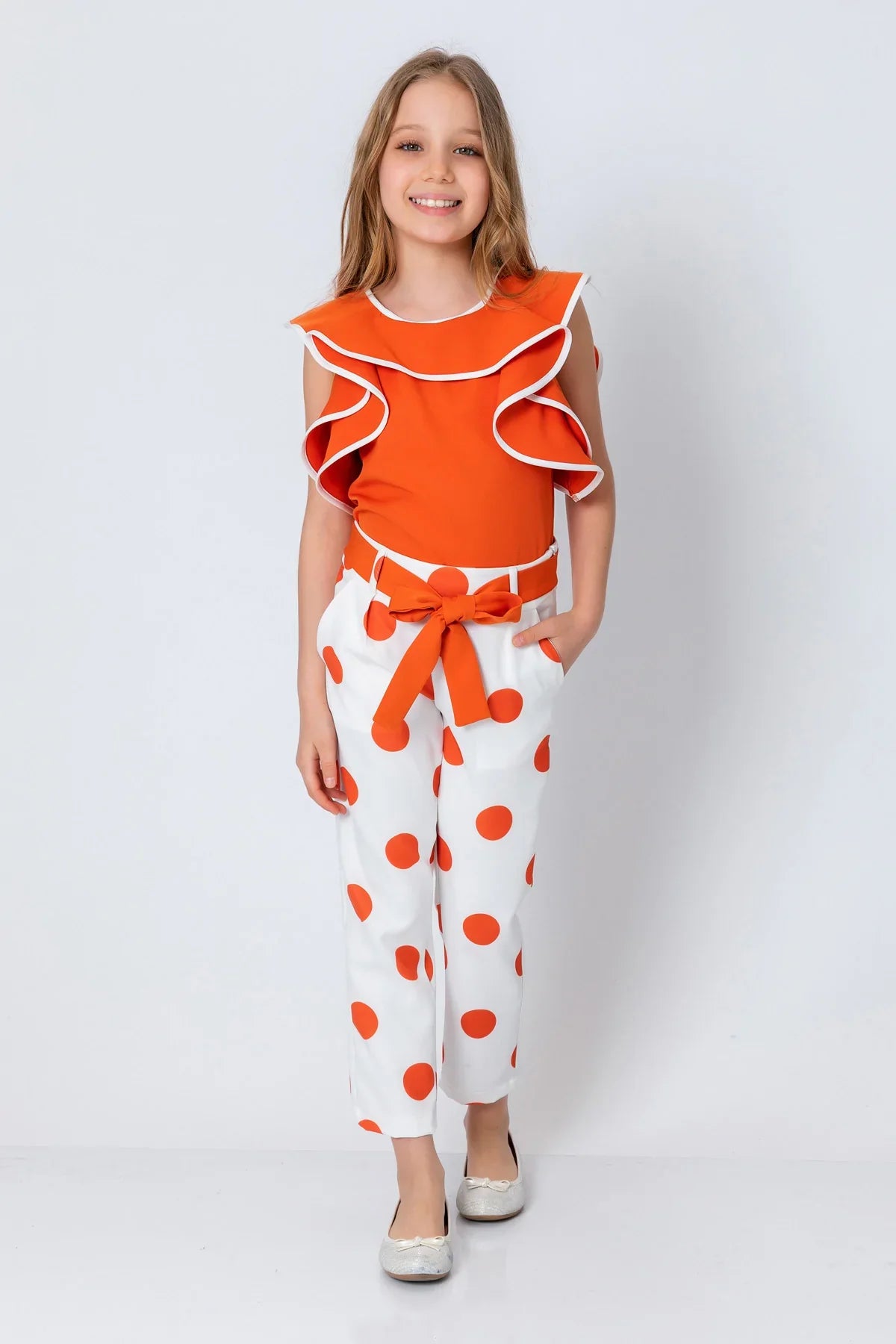 InCity Kids Girls Solid Cascade Ruffle Fashion Blouse InCity Boys & Girls