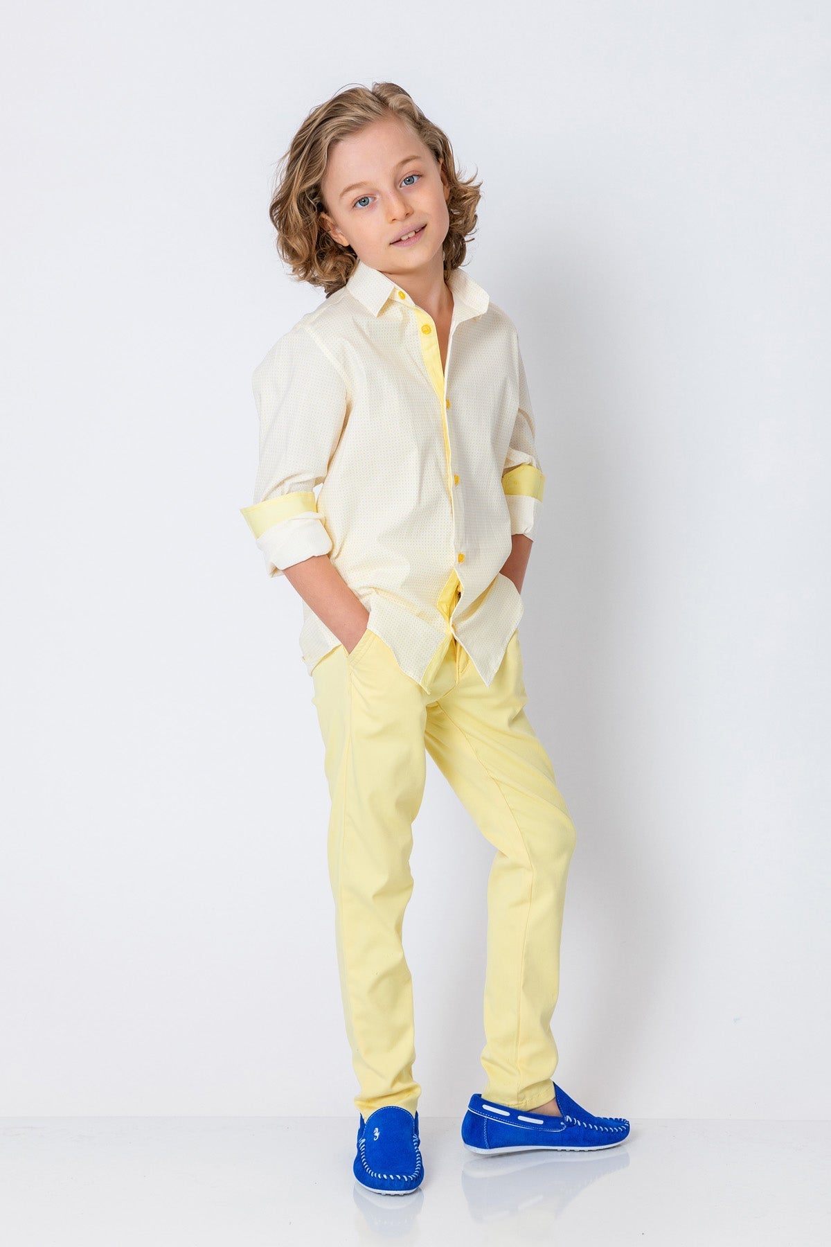 InCity Kids Boys Collared Long Sleeve Button Up Broadway Dress Shirt InCity Boys & Girls