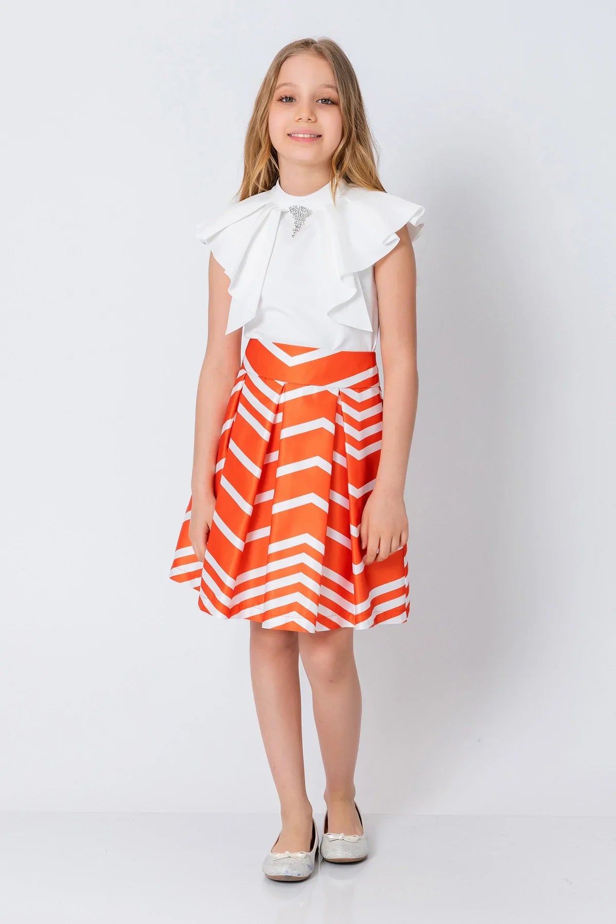 InCity Kids Girls Solid Sleeveless Cascade Dress Blouse InCity Boys & Girls