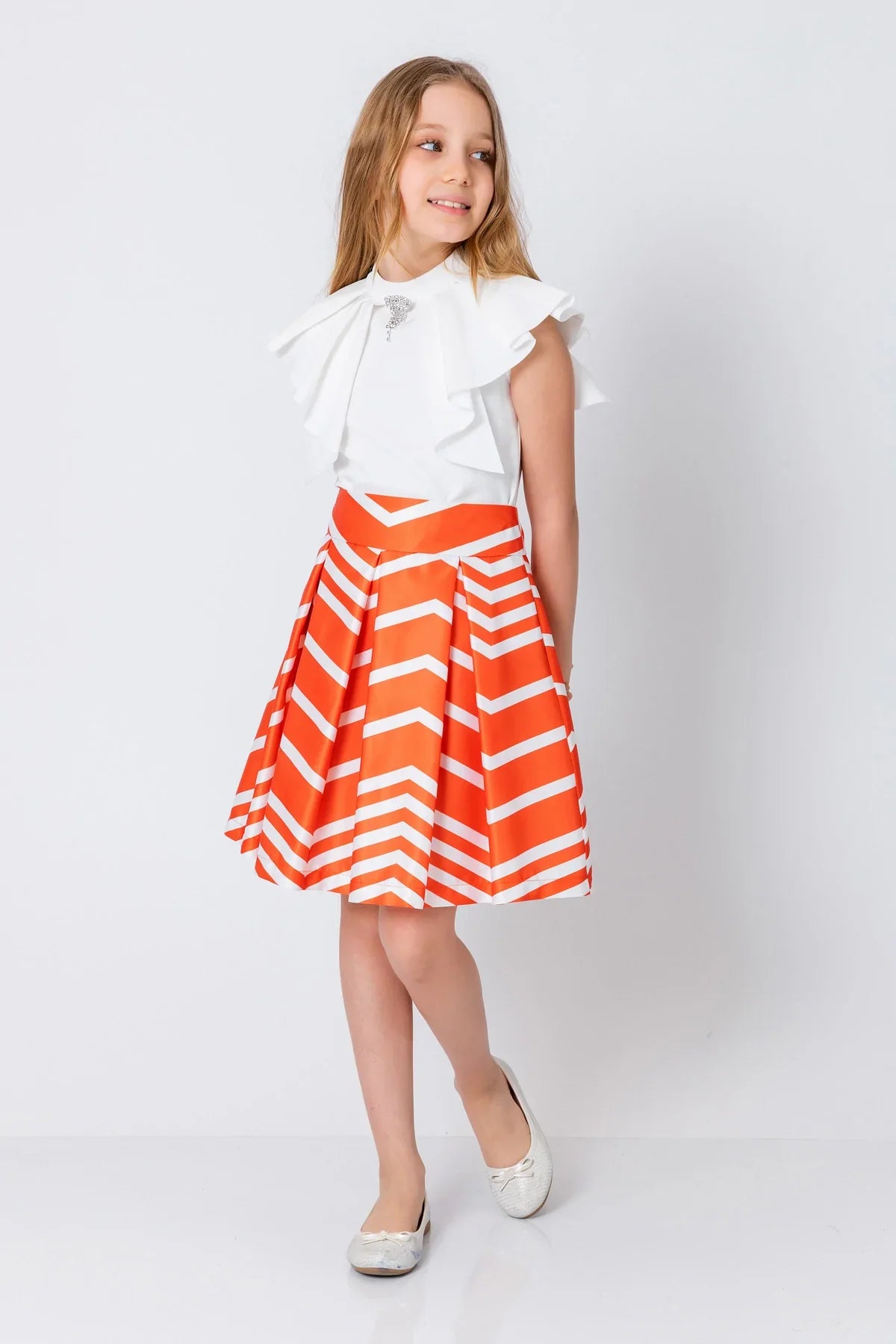 InCity Kids Girls Solid Sleeveless Cascade Dress Blouse InCity Boys & Girls