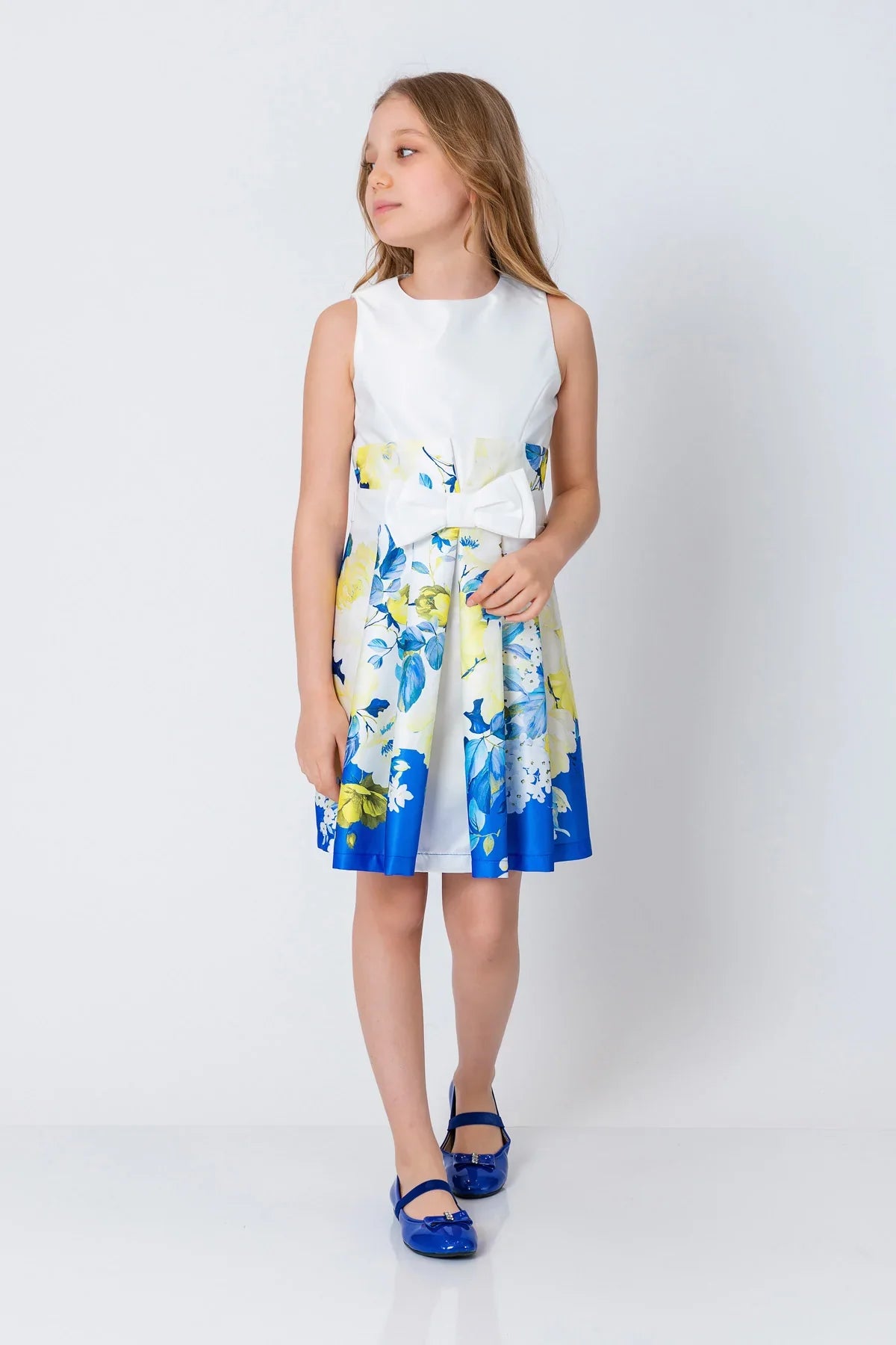 InCity Kids Girls Floral Print Ribbon Fashion Dress InCity Boys & Girls