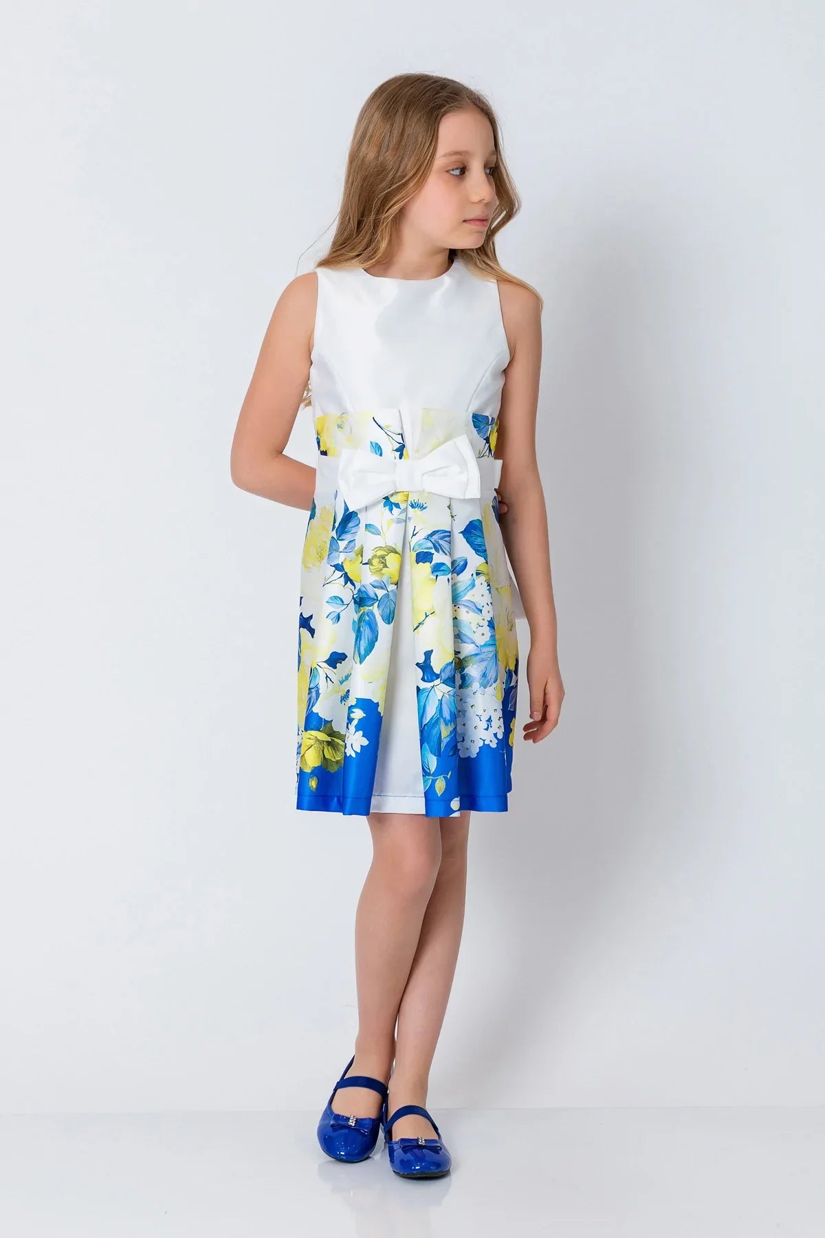 InCity Kids Girls Floral Print Ribbon Fashion Dress InCity Boys & Girls