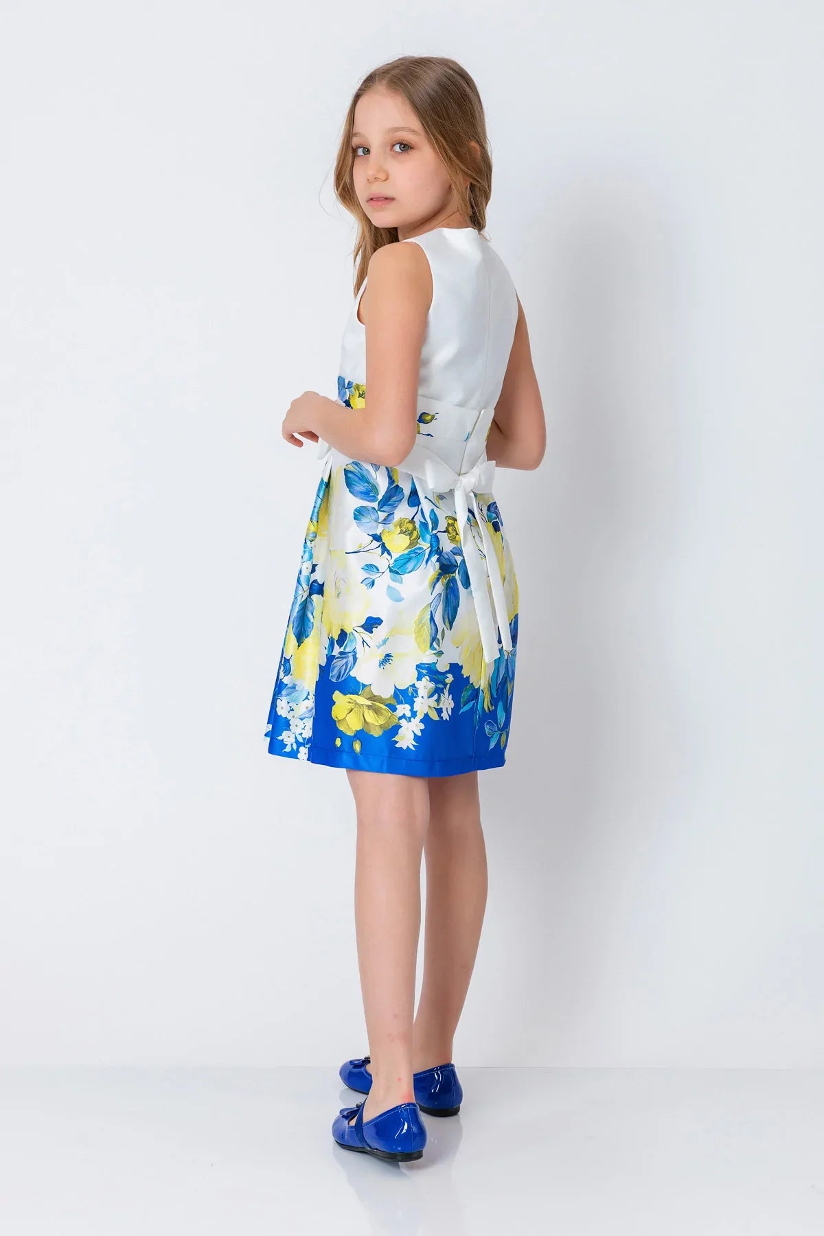 InCity Kids Girls Floral Print Ribbon Fashion Dress InCity Boys & Girls