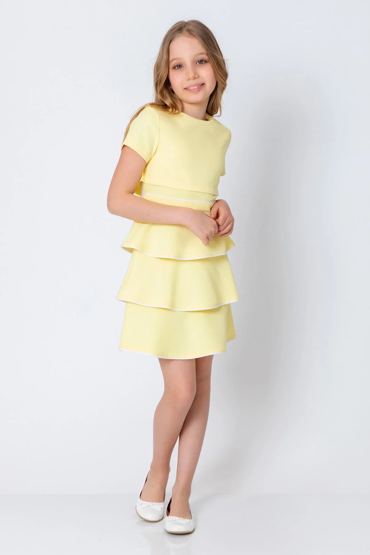 InCity Kids Girls Short Sleeve Layered Back Zipper Fashion Dress InCity Boys & Girls