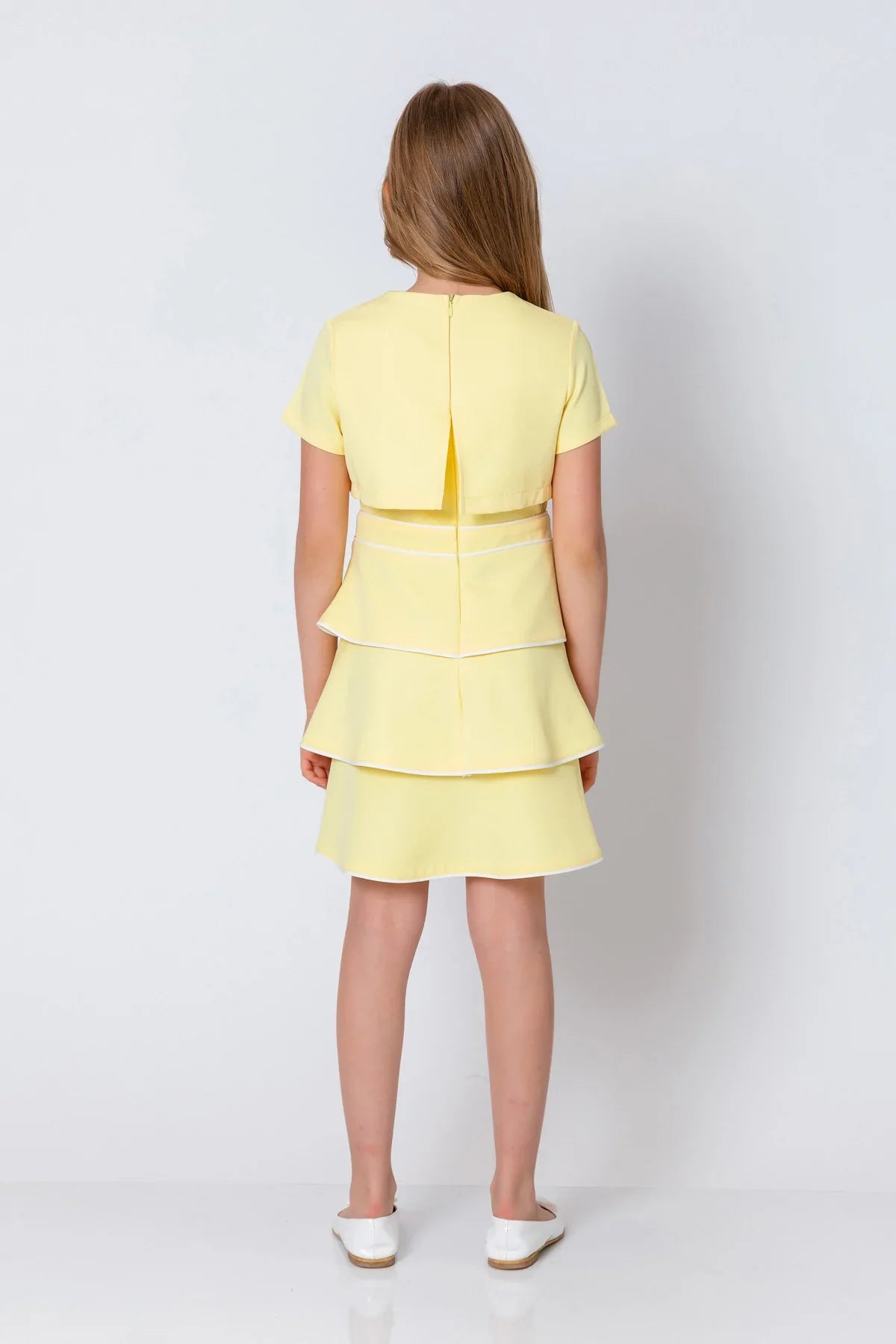 InCity Kids Girls Short Sleeve Layered Back Zipper Fashion Dress InCity Boys & Girls