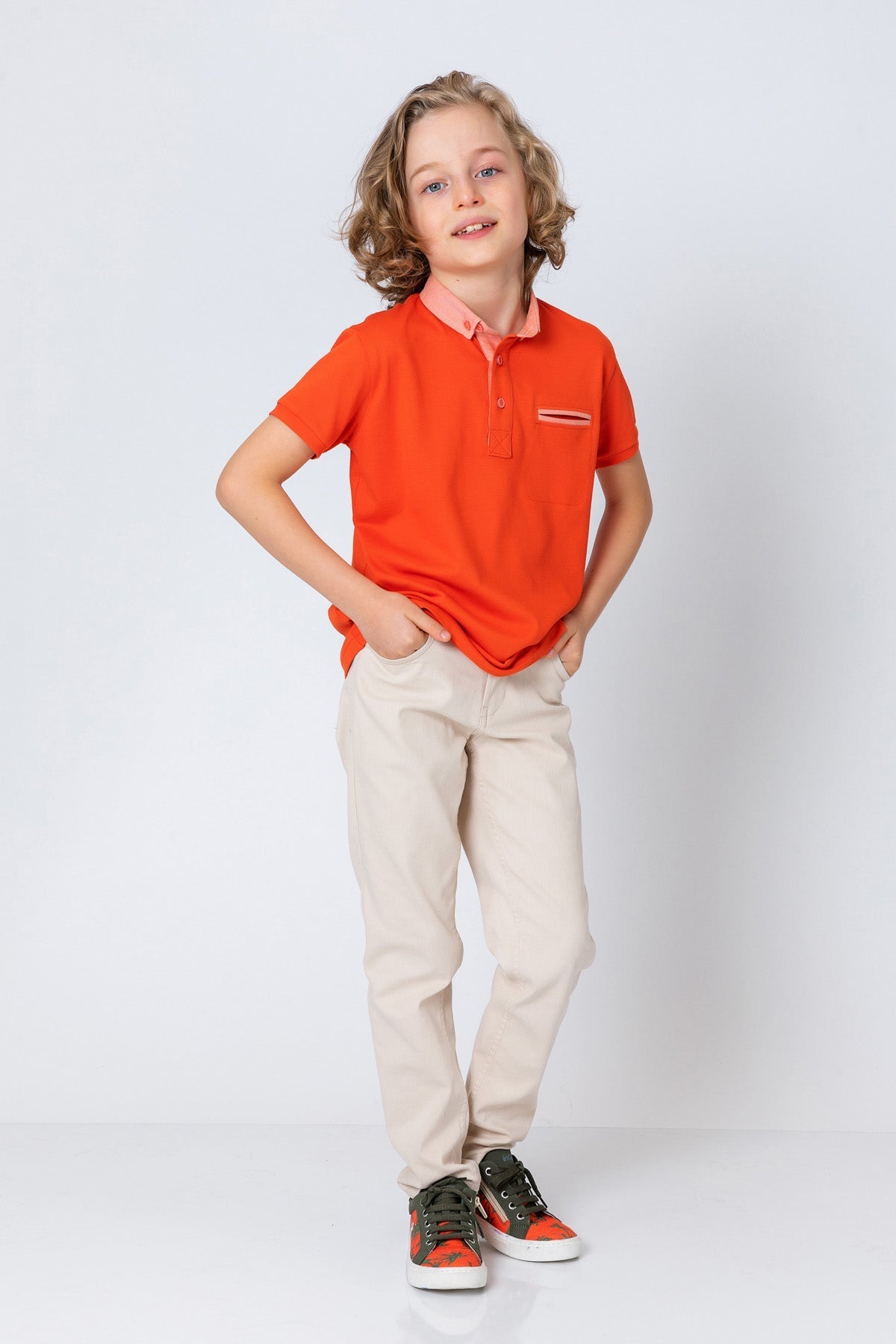 InCity Kids Boys Collared Mock Chest Pocket Short Sleeve Polo Shirt InCity Boys & Girls
