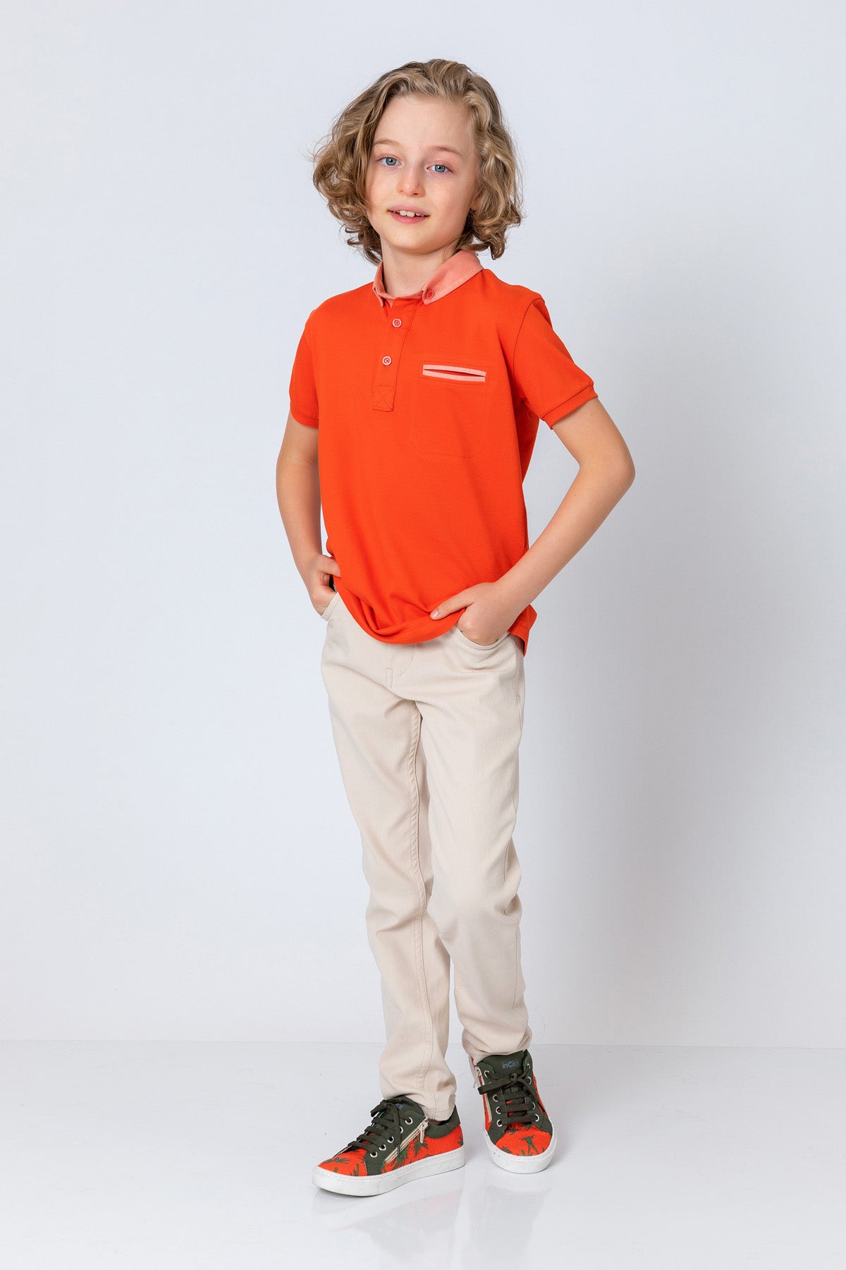 InCity Kids Boys Collared Mock Chest Pocket Short Sleeve Polo Shirt InCity Boys & Girls