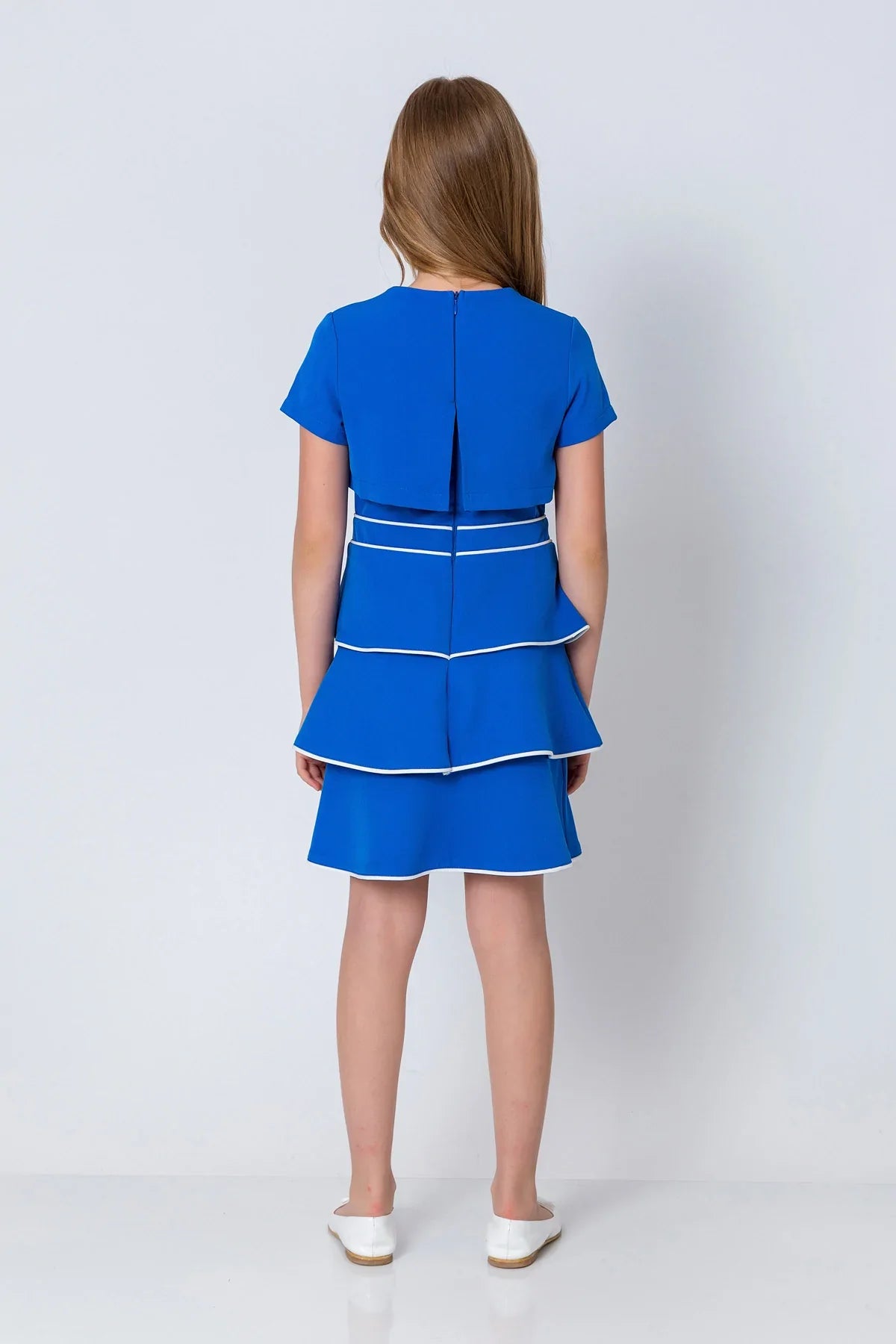 InCity Kids Girls Short Sleeve Layered Back Zipper Fashion Dress InCity Boys & Girls