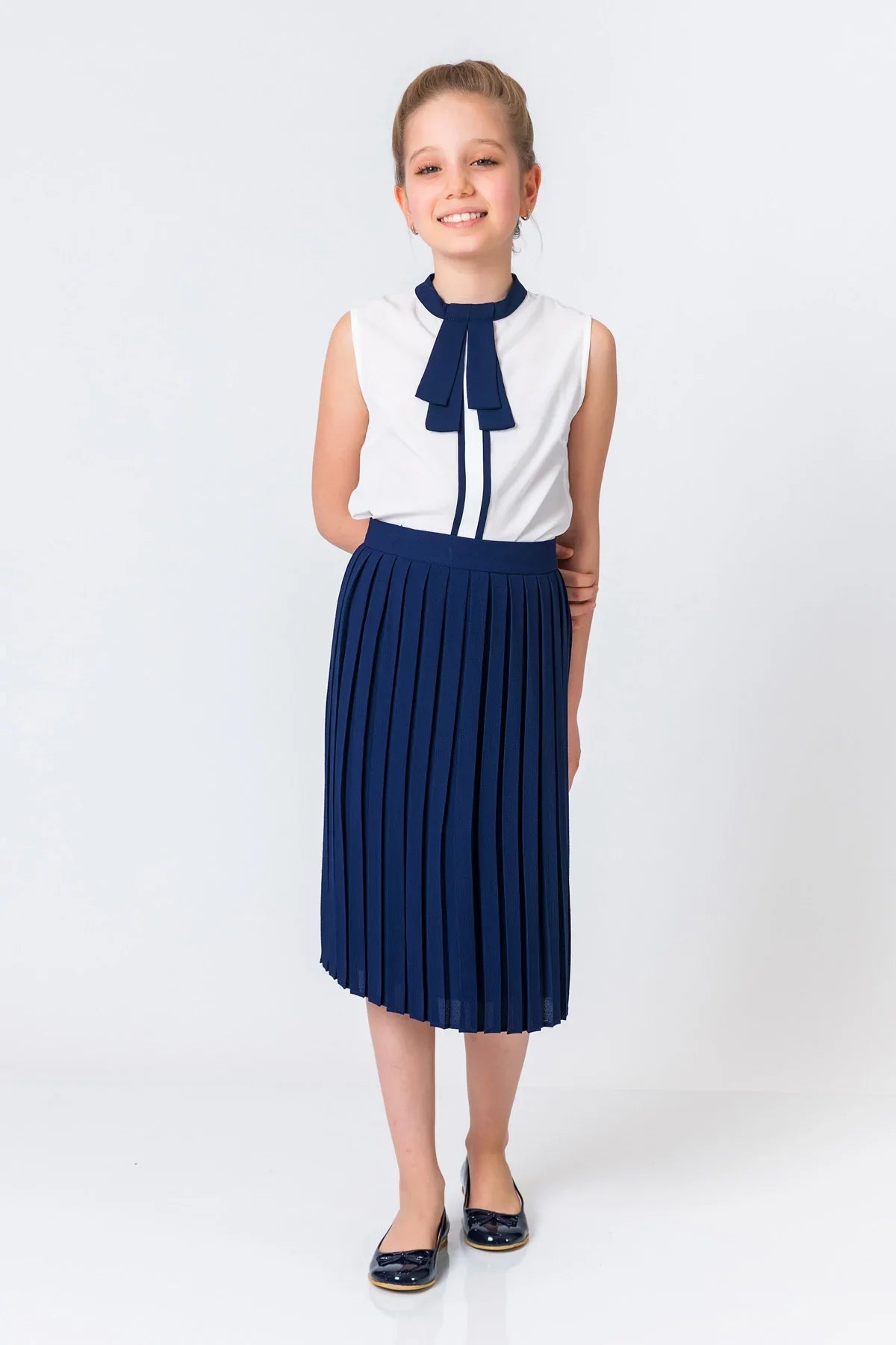 InCity Kids Girls Round Neck Striped Sleeveless Dress Blouse InCity Boys & Girls