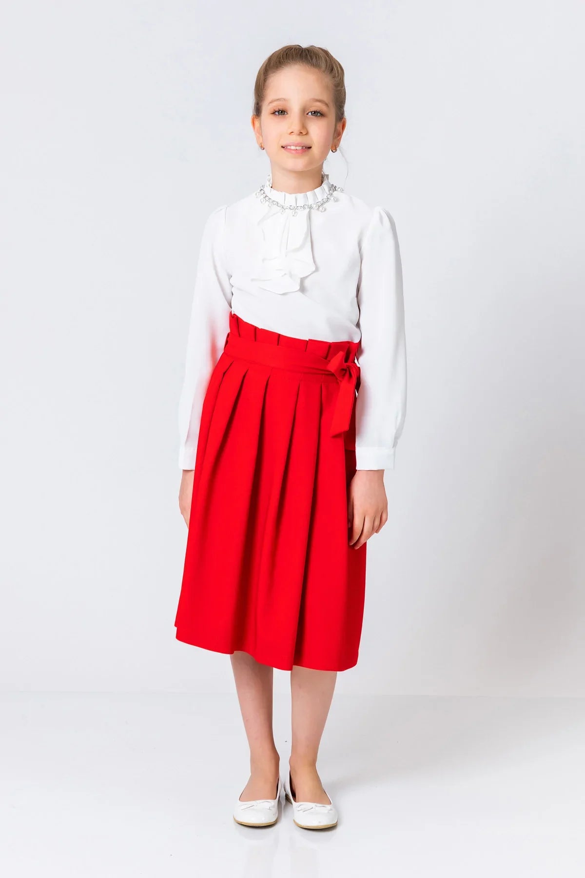 InCity Kids Girls Pleated Belted Midi Skirt InCity Boys & Girls