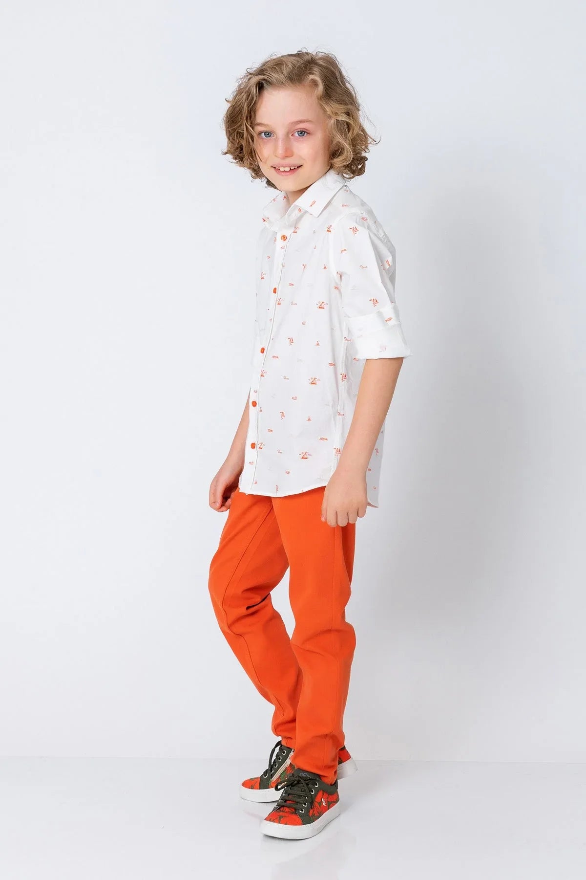 InCity Kids Boys Collared Button Up Printed Dress Shirt InCity Boys & Girls